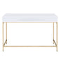 ACME Ottey Desk in White High Gloss & Gold 92540