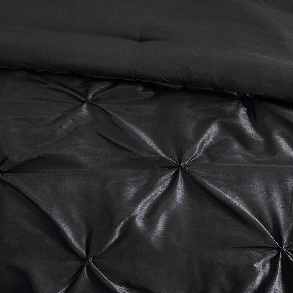 Laurel - California King 7 Piece Tufted Comforter Set - Black