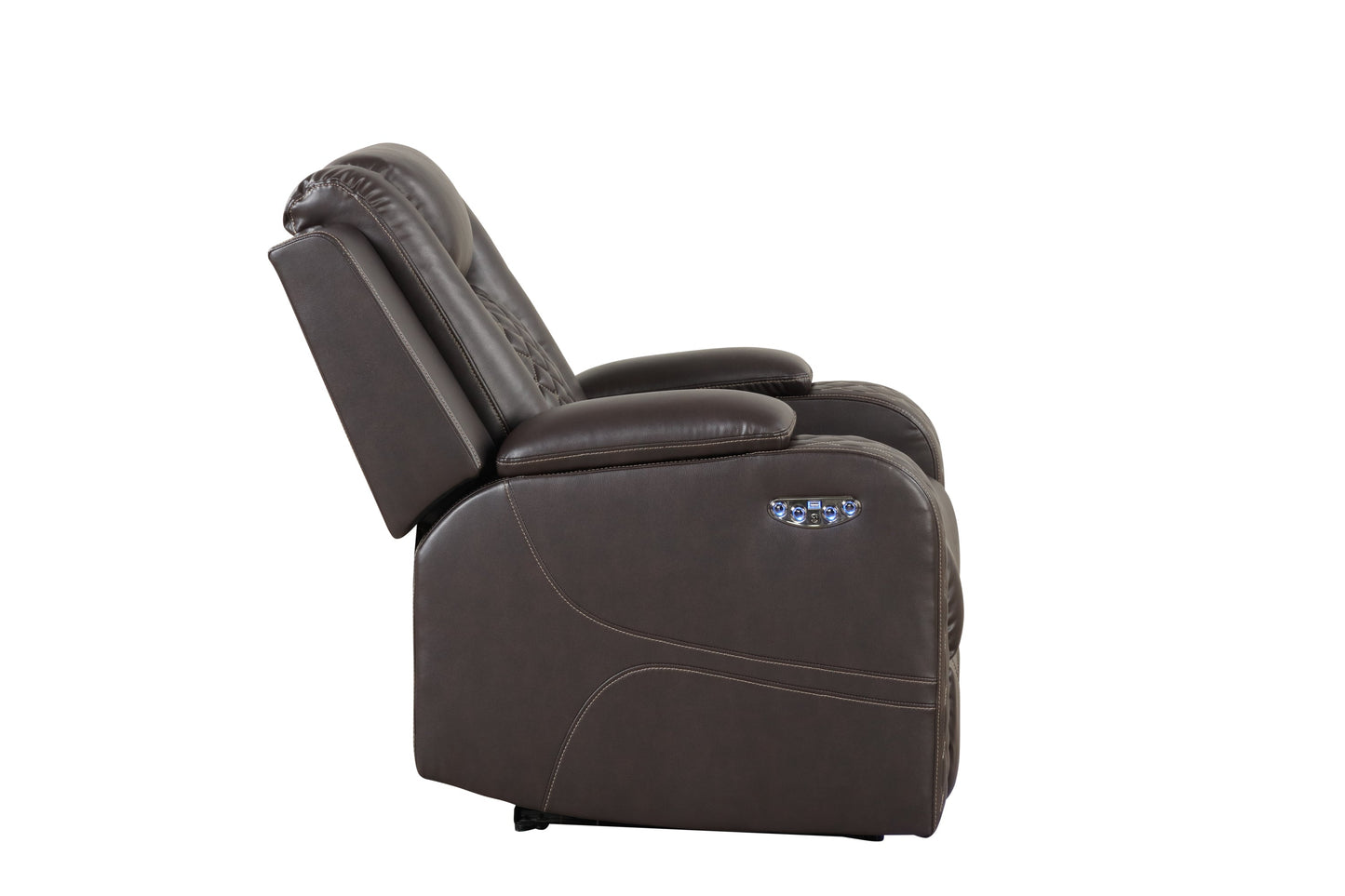 Benz LED & Power Recliner Chair Made With Faux Leather in Brown