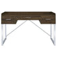 Walnut and Chrome 3-Drawer Writing Desk