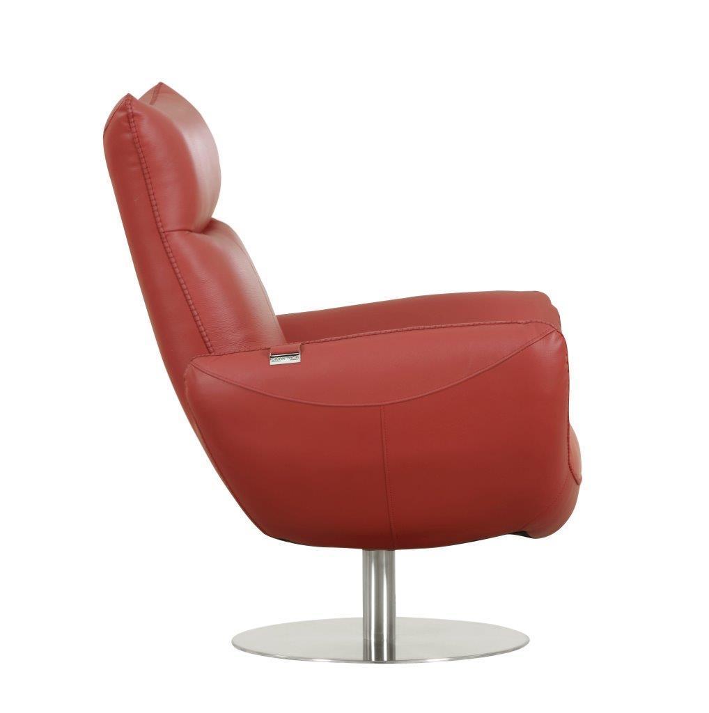 Global United Modern Genuine Italian Leather Upholstered Chair