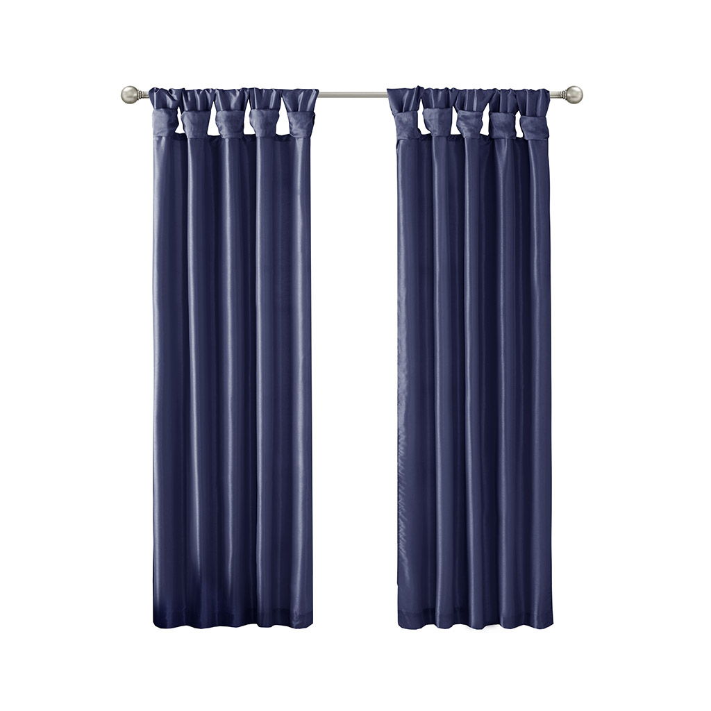 Emilia - 84" Twist Tab Lined Window Curtain - Navy