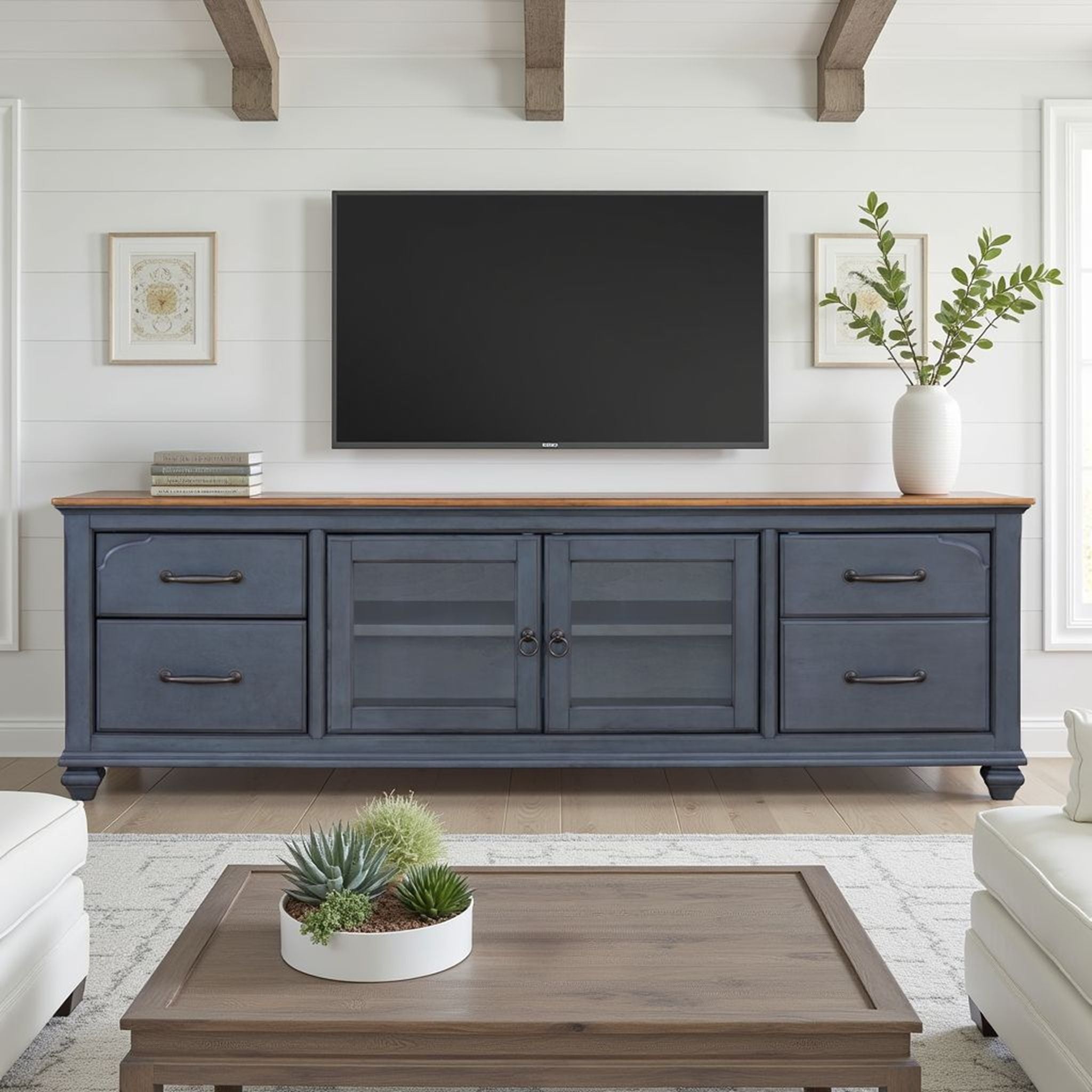 TV Stand For TVs Up To 90" - Blue