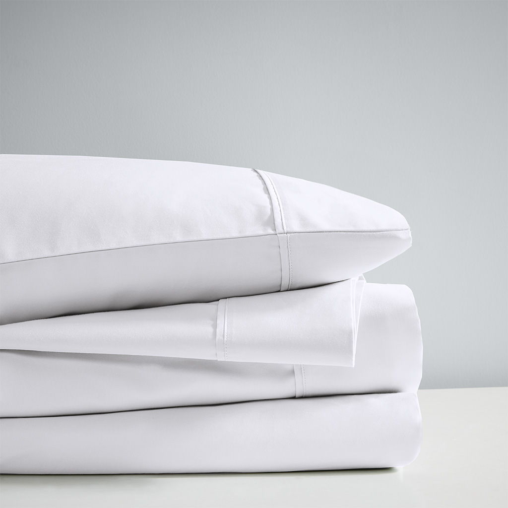 1000 Thread Count - HeiQ Smart Temperature Cotton Blend 4 Piece Sheet Set - White