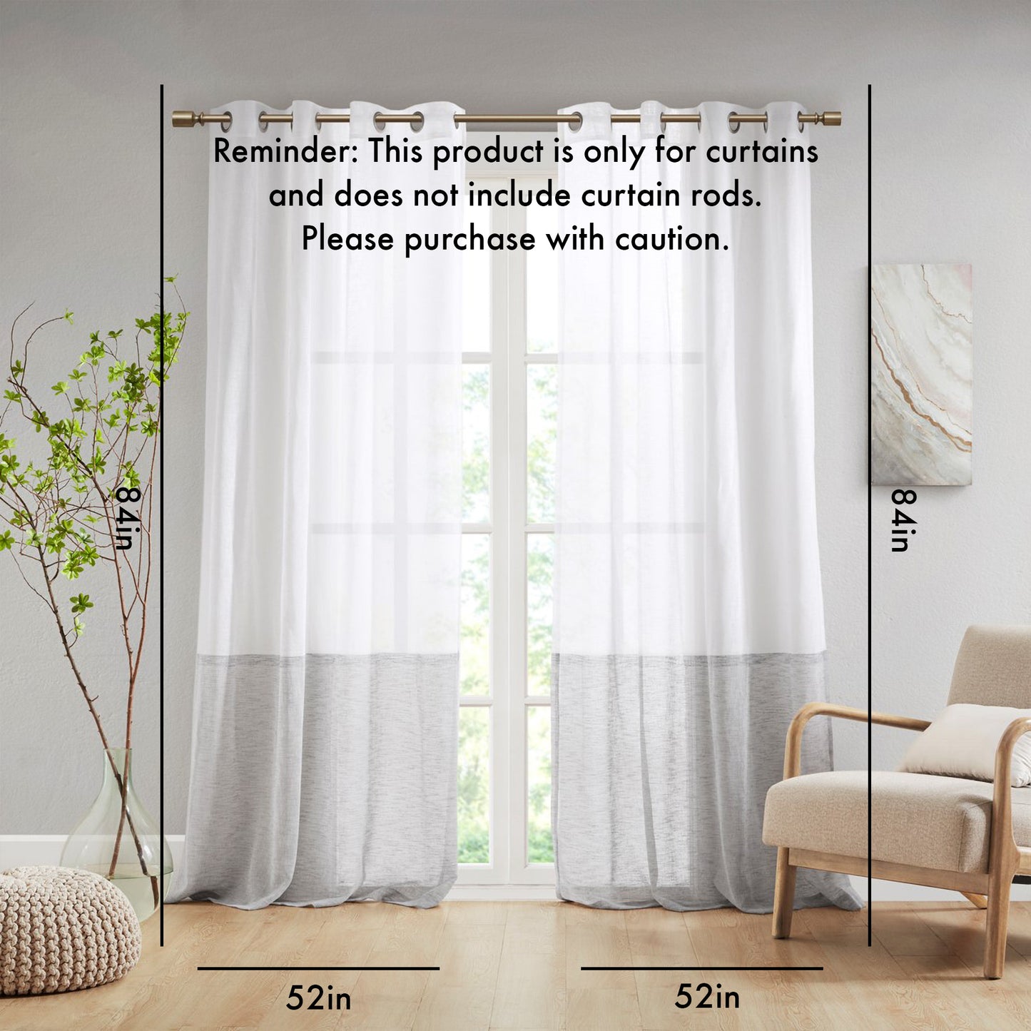 Dual-colored Curtain Panel (Single)