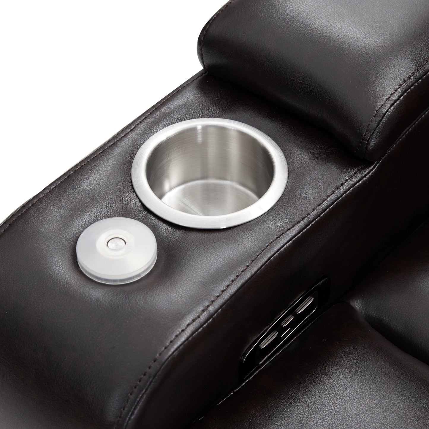 Power Motion Recliner with USB Charging Port and Hidden Arm Storage 2 Convenient Cup Holders Design and 360° Swivel Tray Table,Black(old sku: SG000630AAB)