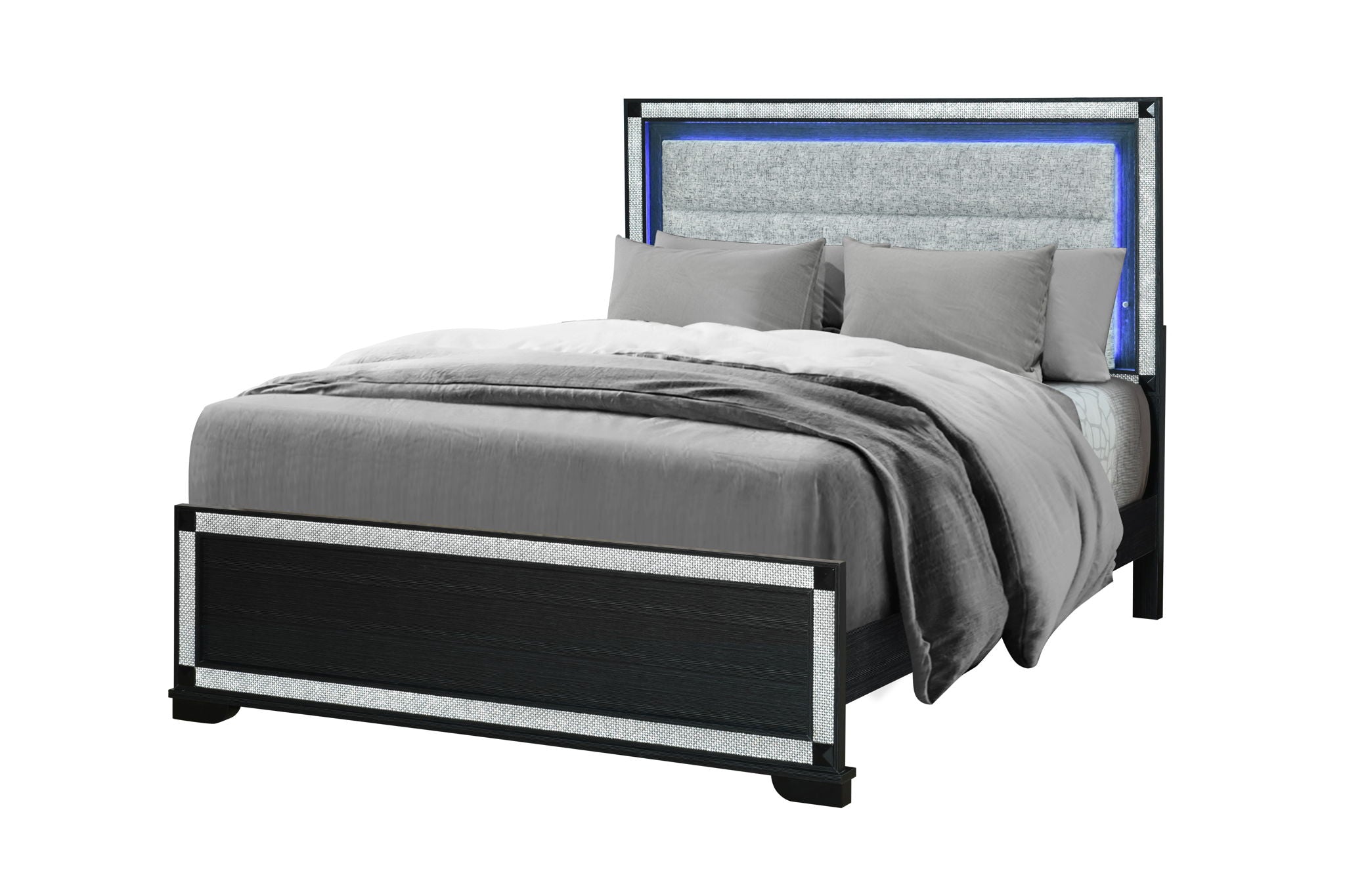 Soleil - Queen Bed / King Bed Side Rails - Charcoal / Dark Gray