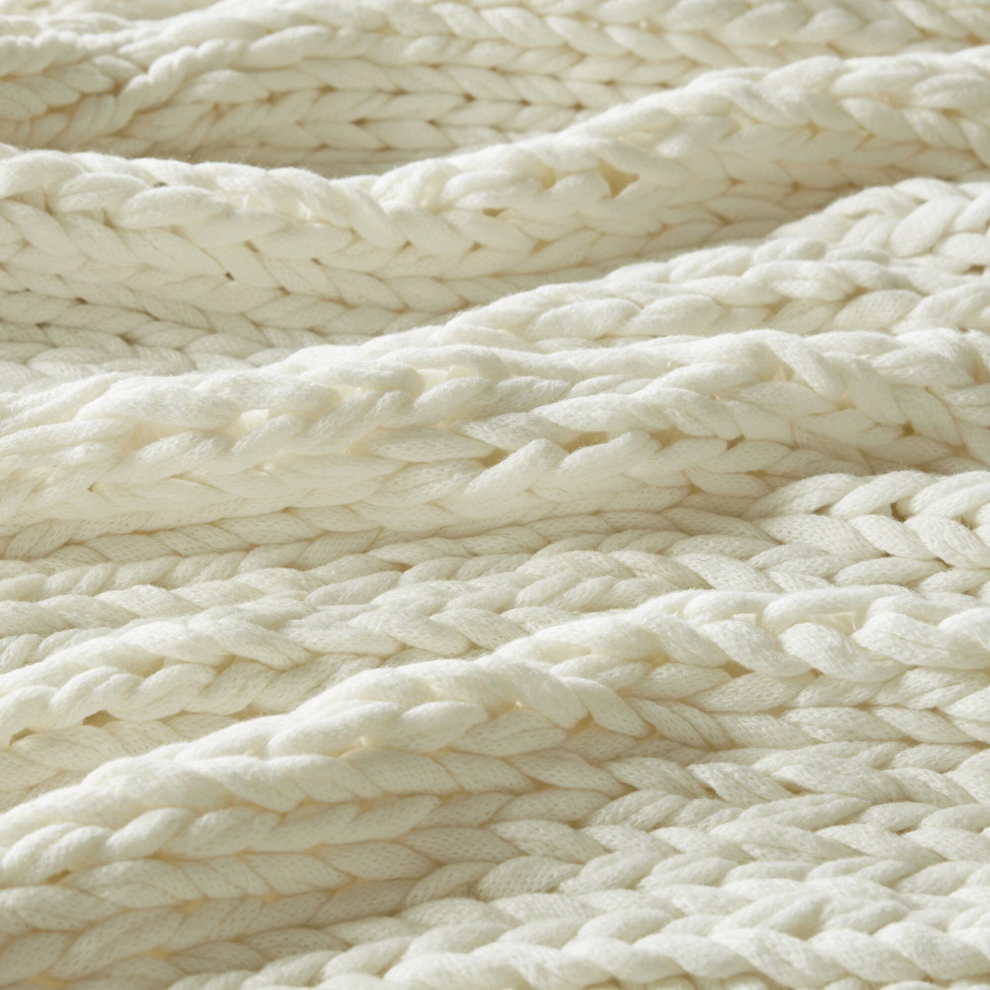Chunky Double Knit - Handmade Throw - Ivory