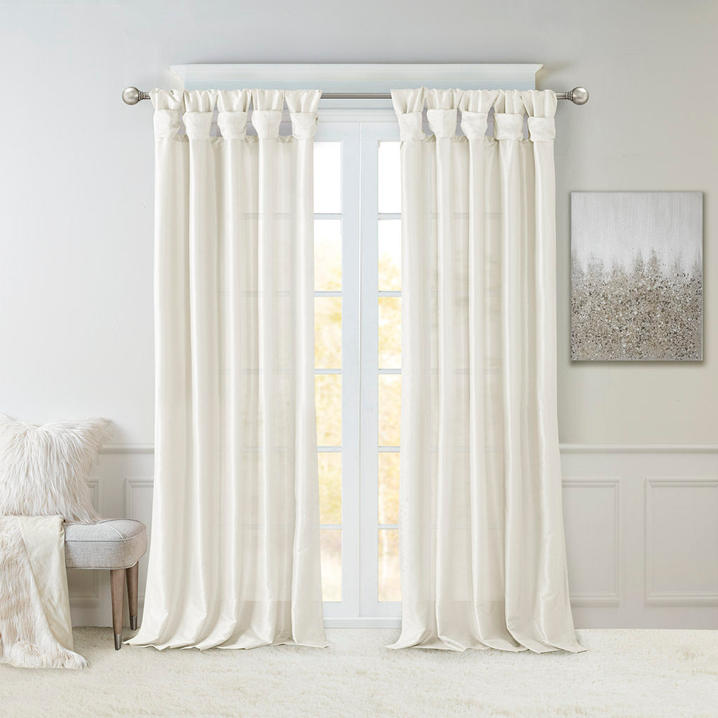 Twist Tab Lined Window Curtain Panel