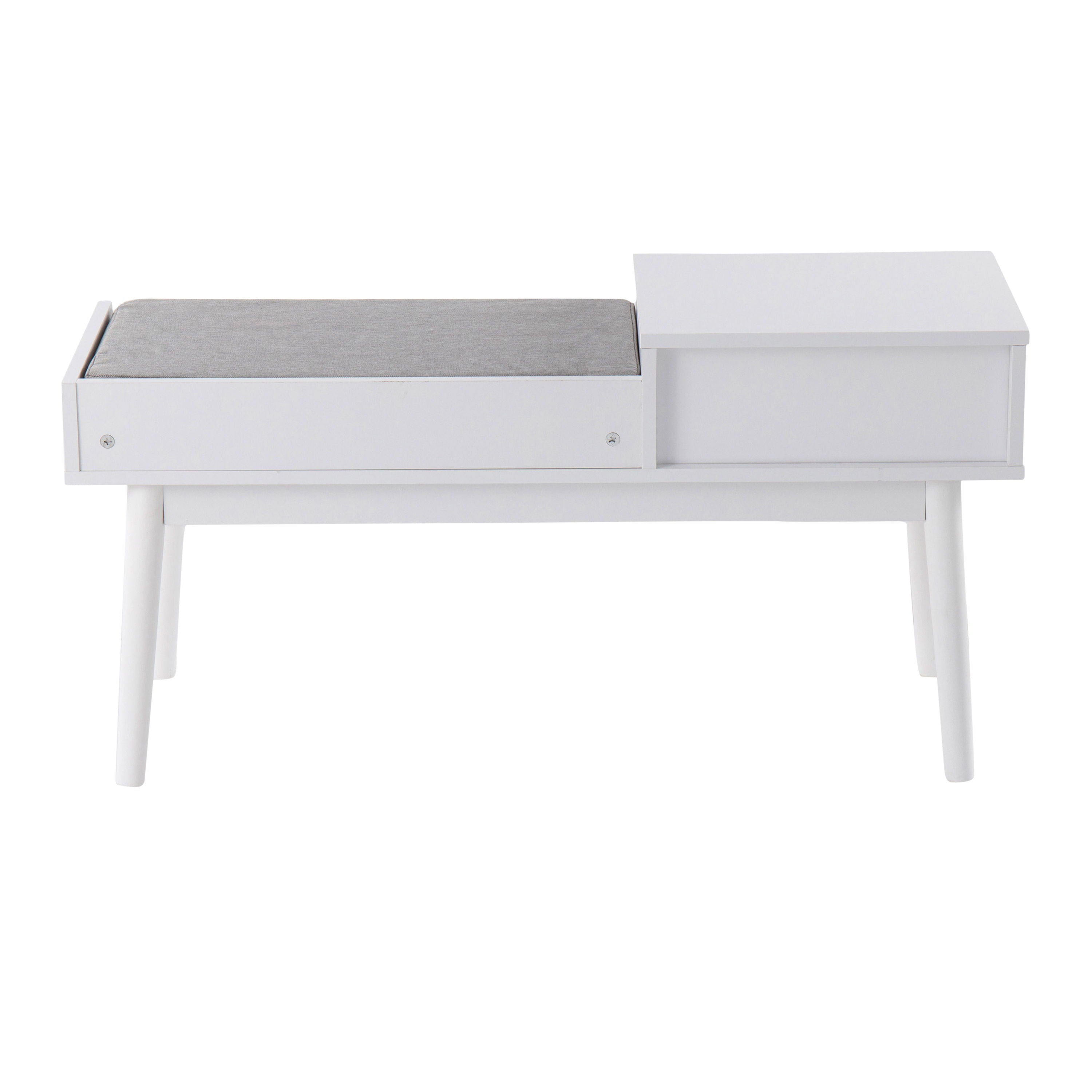 Telephone Contemporary Bench With Pull Out Drawer