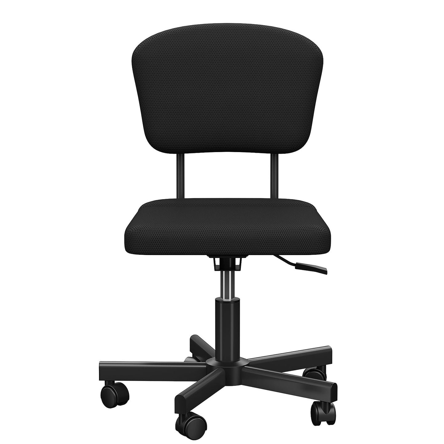 Mesh Task Chair Plush Cushion, Armless Desk Chair Home Office Chair, Adjustable Swivel Rolling Task Chair, Comfortable Mesh Back Computer Work Dressing Chair, Black