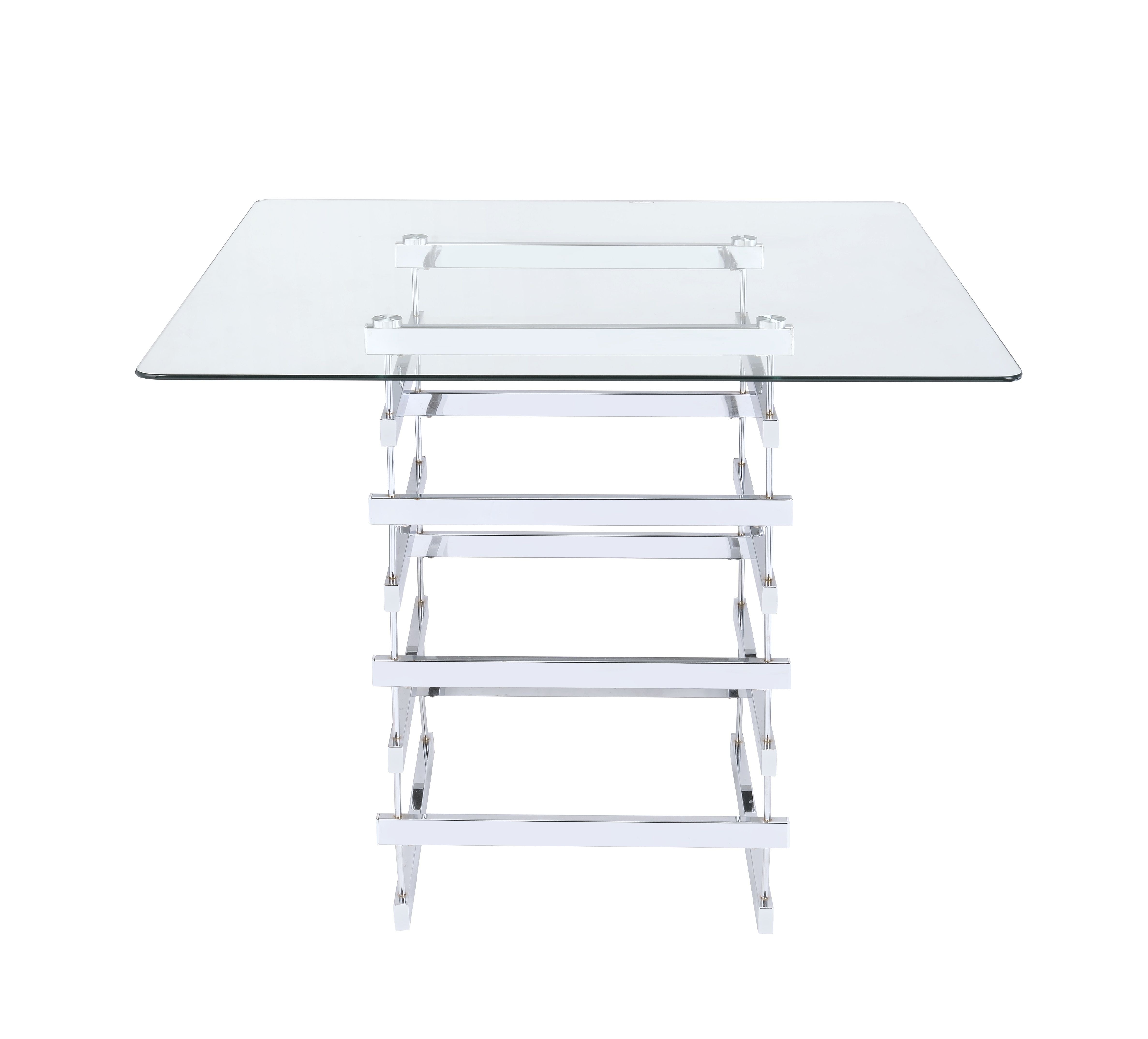 Nadie - Clear Glass Top Counter Height Table - Chrome