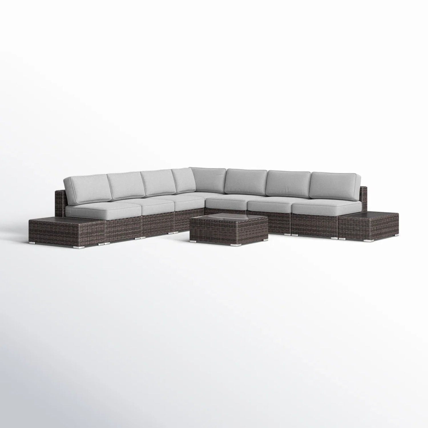 Wicker Sectional Seating Group With Cushions