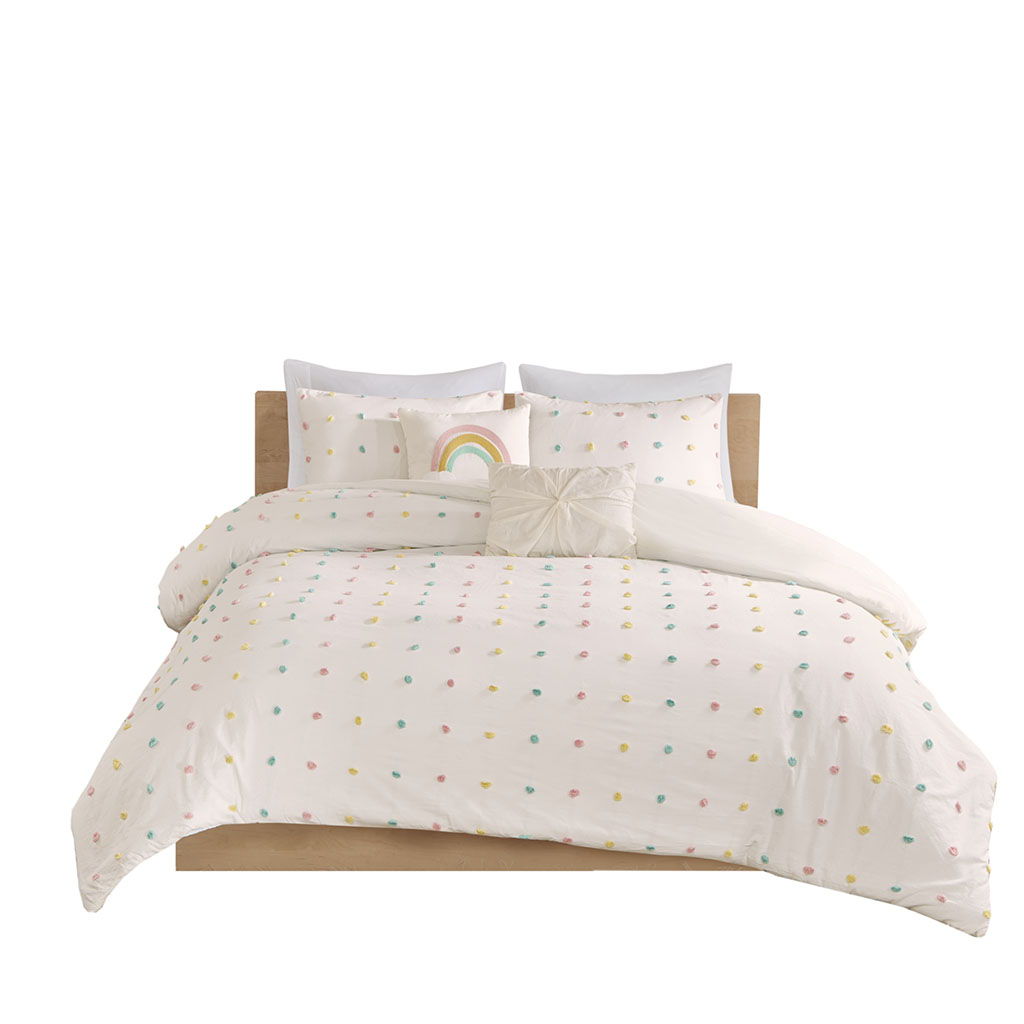 Callie - Twin Pom Pom Duvet Cover Set - Multi