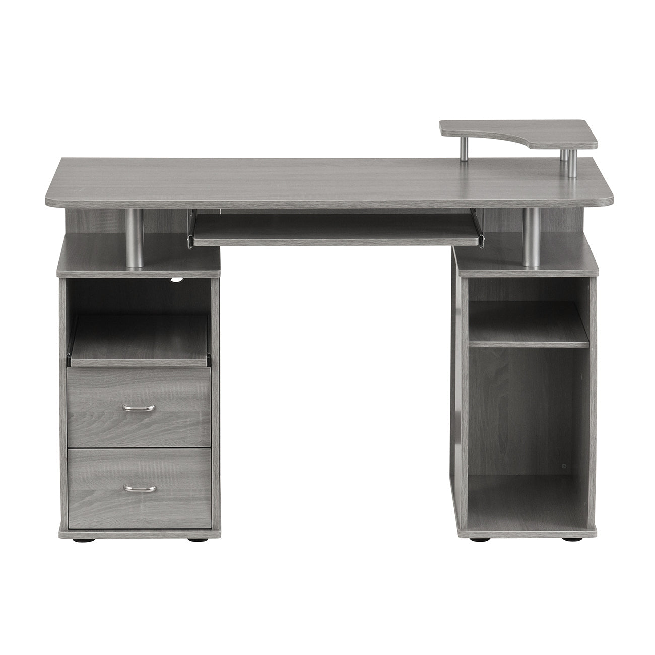 Techni Mobili Complete Computer Workstation Desk With Storage, Grey