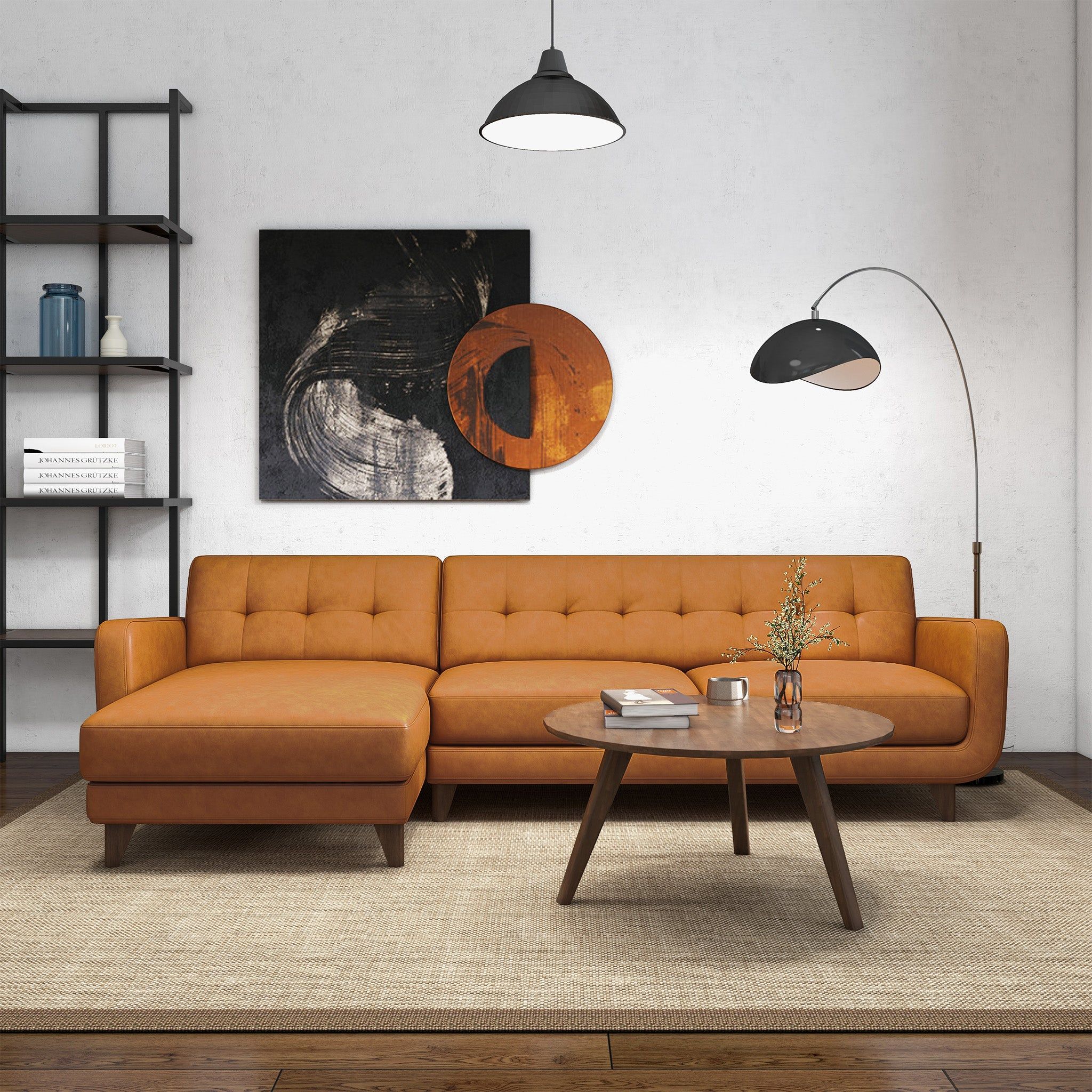 Allison - Mid-Century Modern Sectional Sofa Chaise