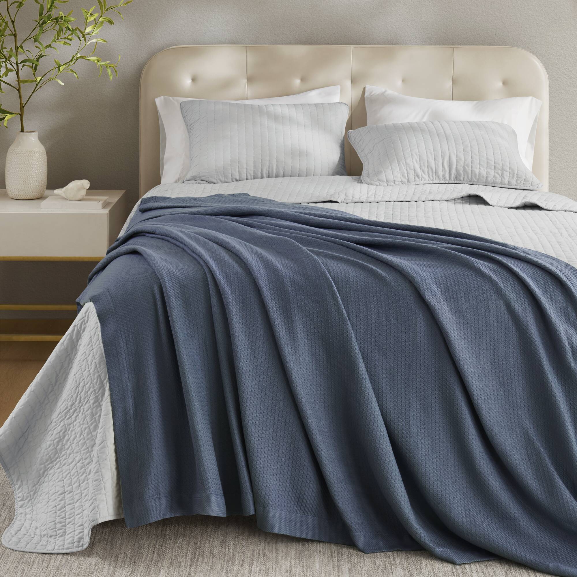 Egyptian Cotton - Full Blanket - Blue