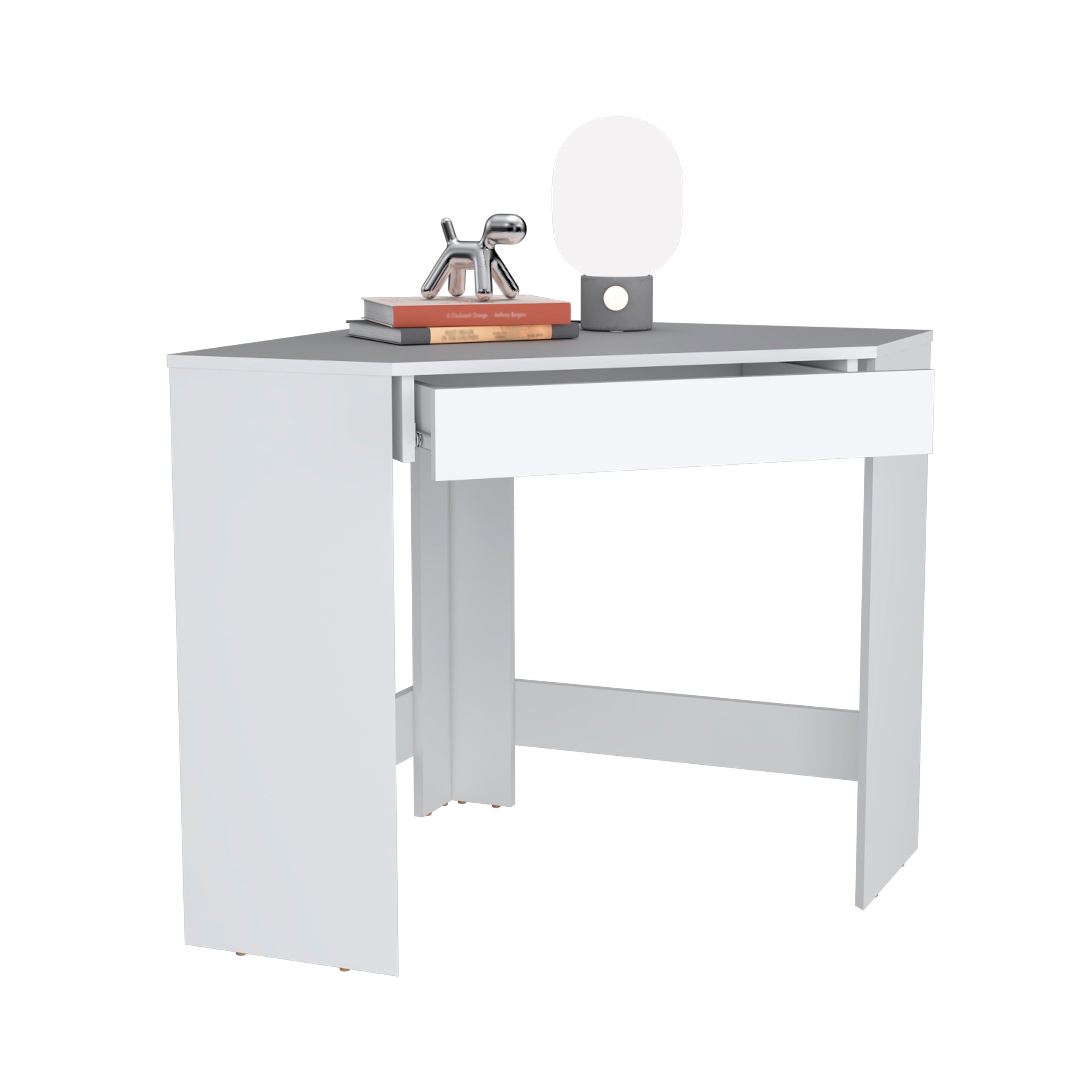 TUHOME Amity Corner Desk with Spacious Drawer and Optimal Workstation