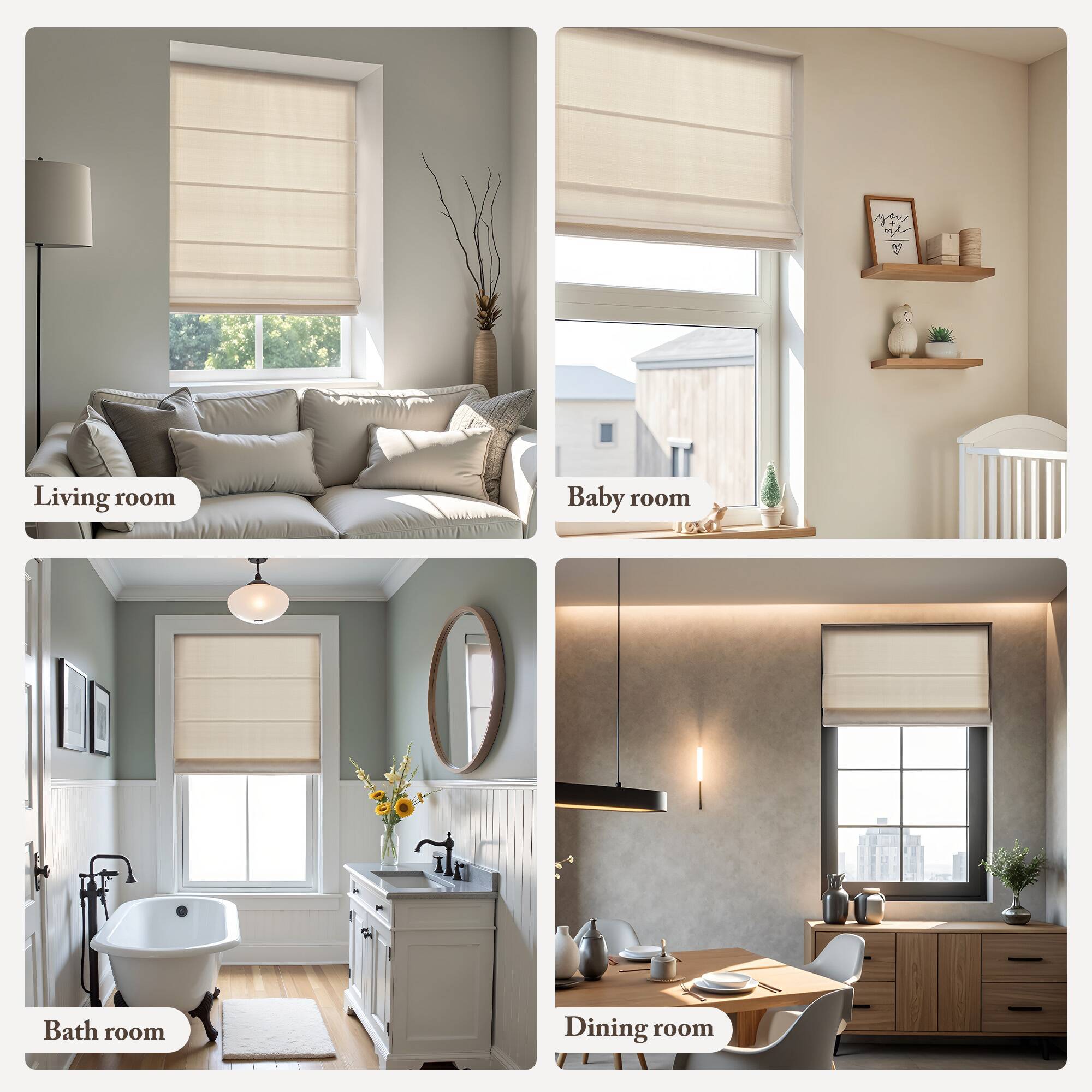 Galen Matte - 33x64" Cordless Roman Blind Galen Matte Fabric - Matte Ivory
