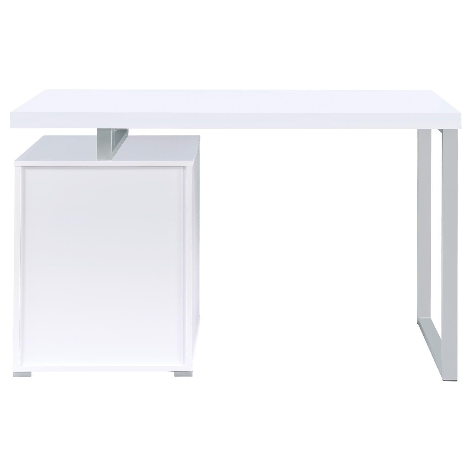 White 3-drawer Reversible Office Desk