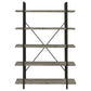 Grey Driftwood and Gunmetal 5-tier Bookcase