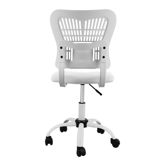 Home Office Chair Ergonomic Desk Chair Mesh Computer Adjustable Height Seat 360° Swivel Gaming Armless Chair-White