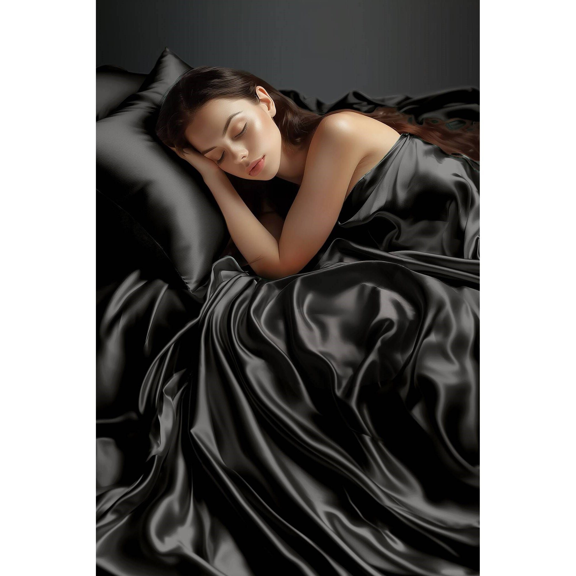 Satin - 4 Piece Twin Luxury Sheet Set - Black