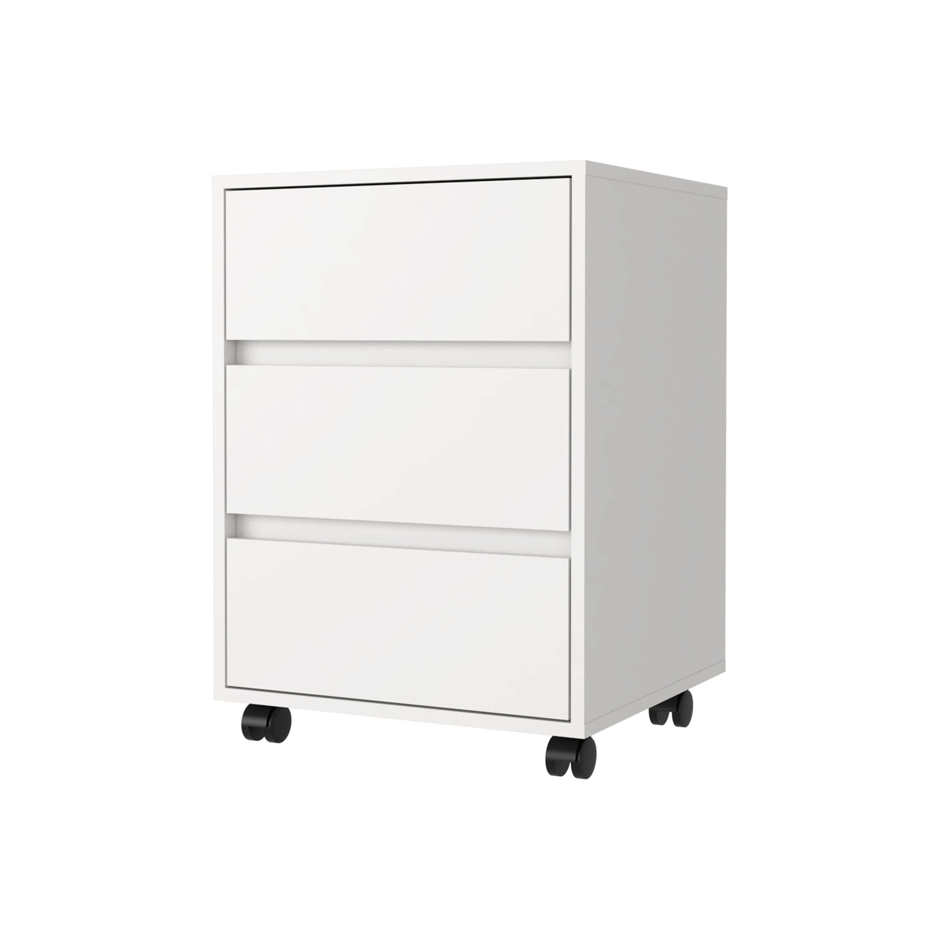 Vienna Three Drawers Filing Cabinet,  Roller Blade Glide