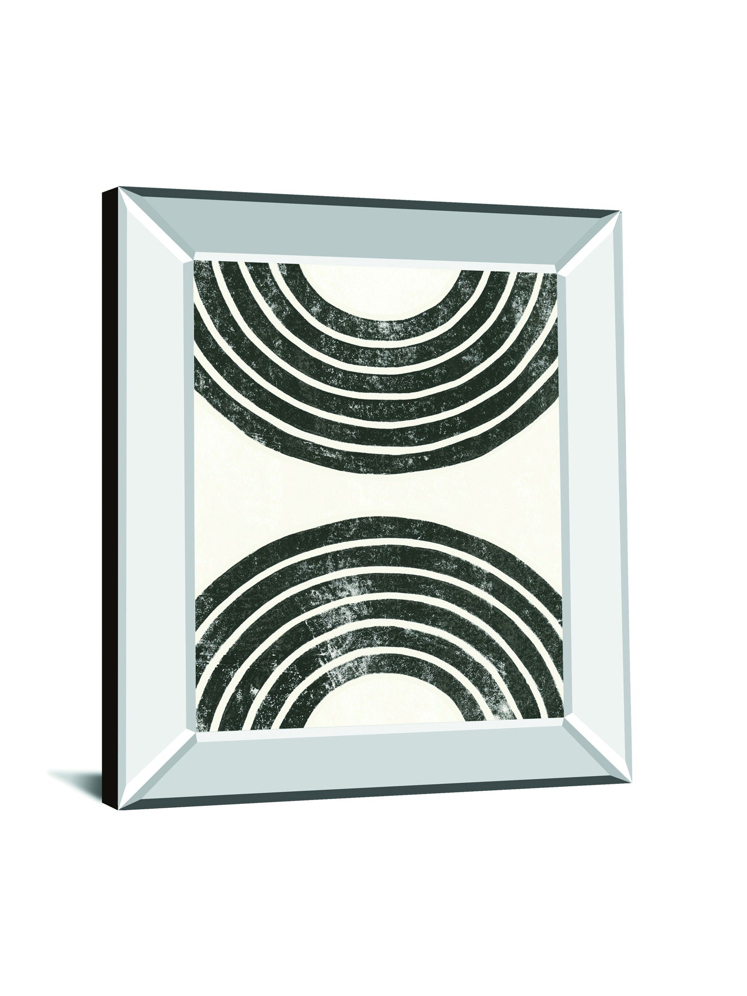 Over The Rainbow BW I By Moira Hershey - Mirror Framed Print Wall Art - Dark Gray