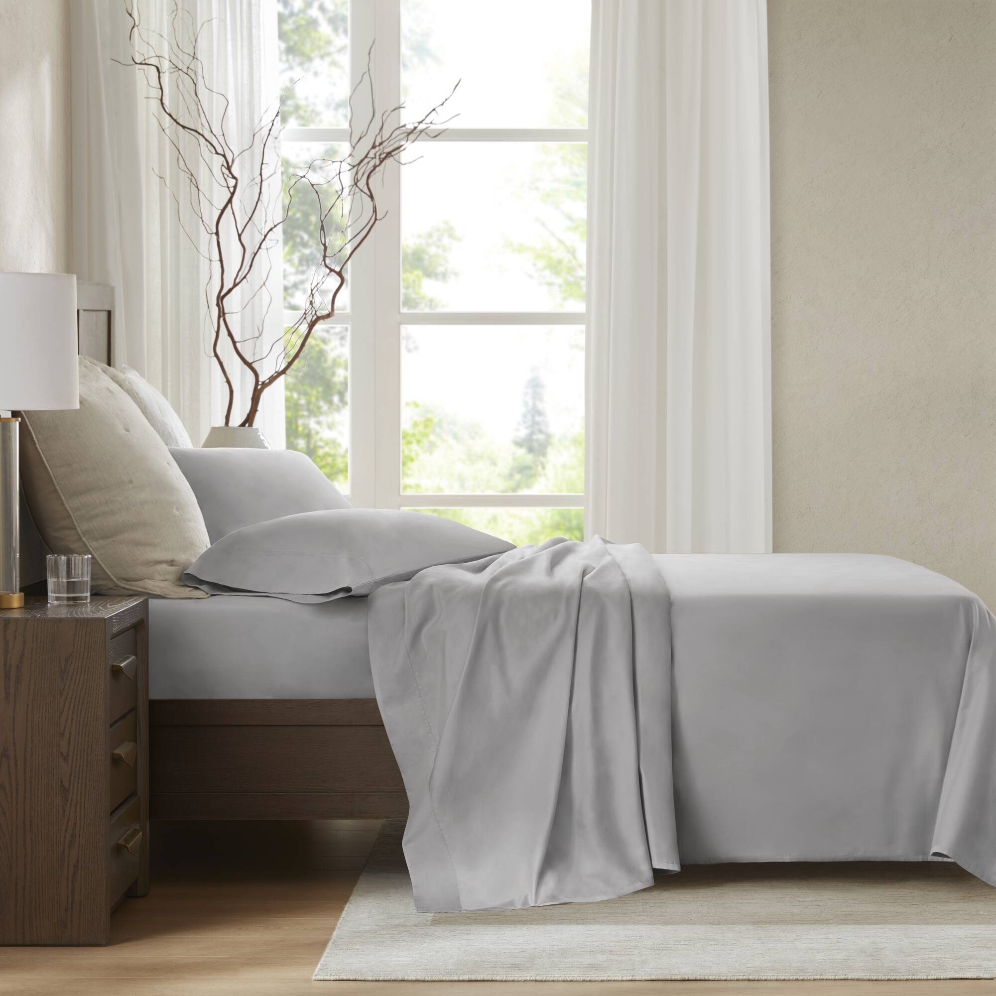 California King Sateen Sheet Set - Gray