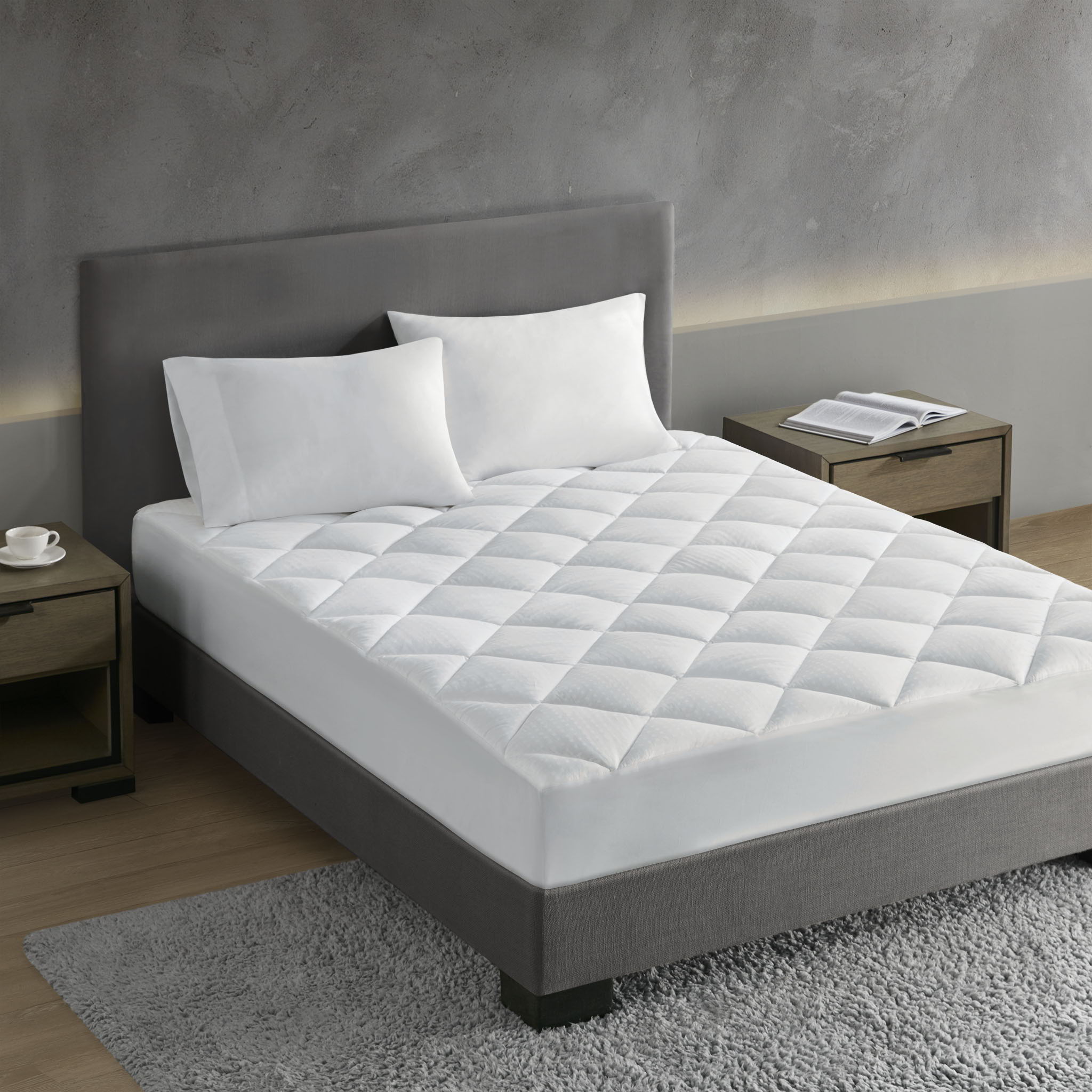 Signature - King Dobby Cotton Waterproof Mattress Pad - White