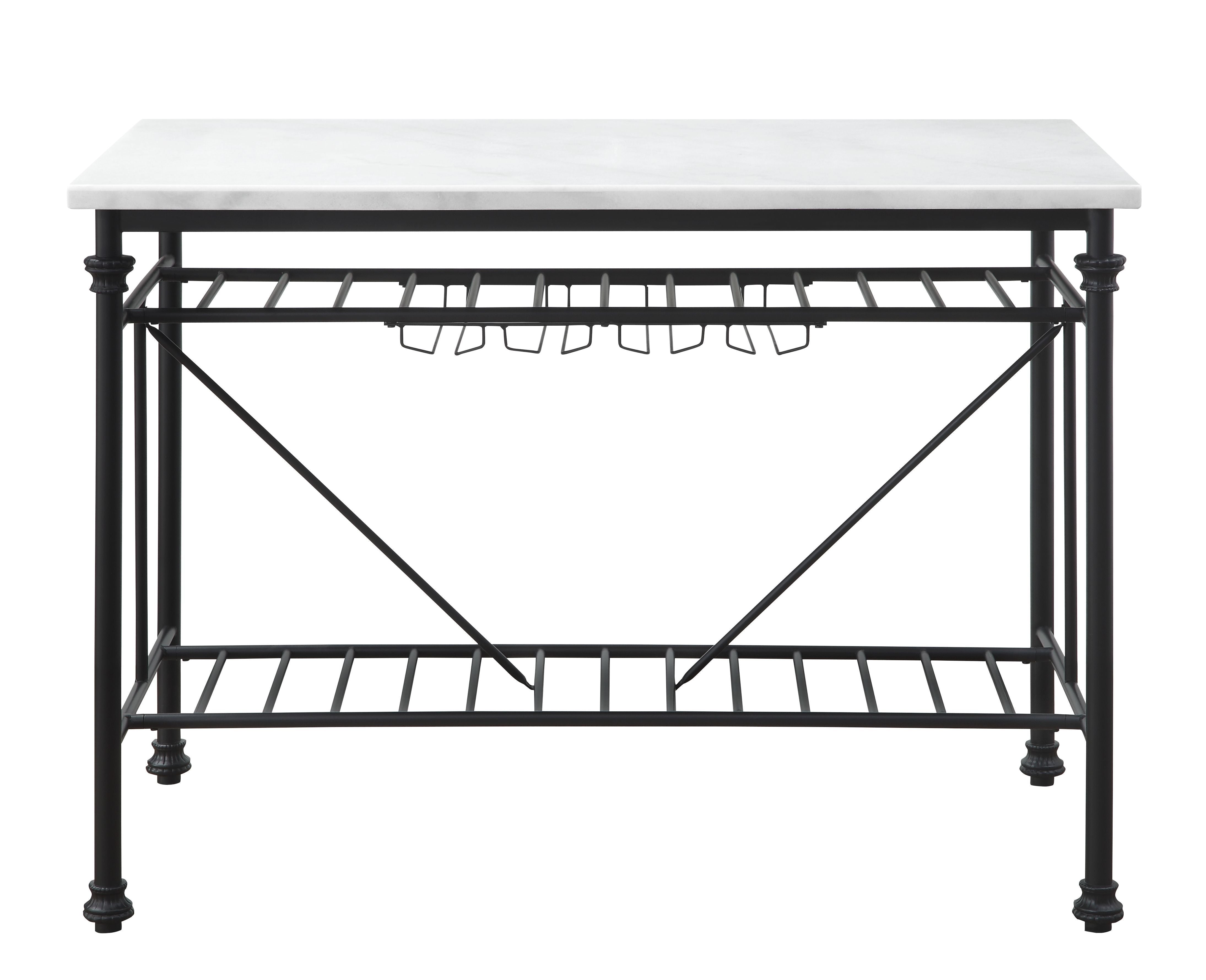 Mera - Marble Top Kitchen Island - Gray / Marble