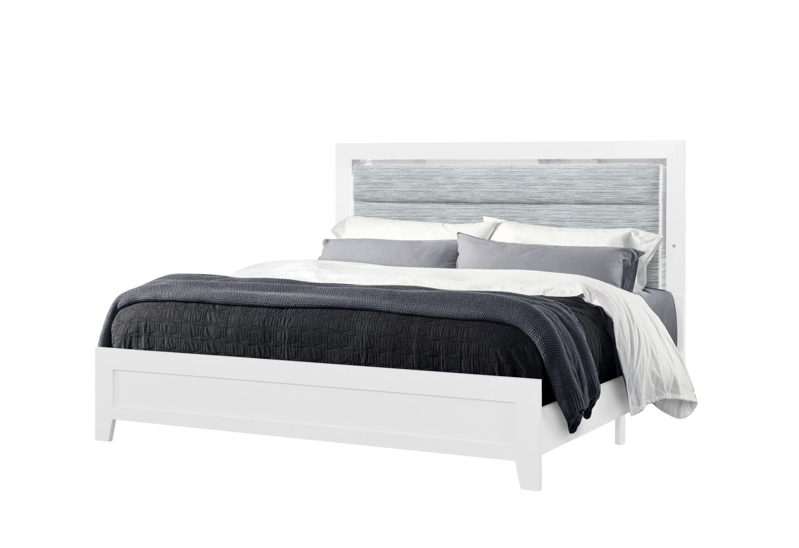 Luccia - 5 Piece Full Bedroom Set With LED - White