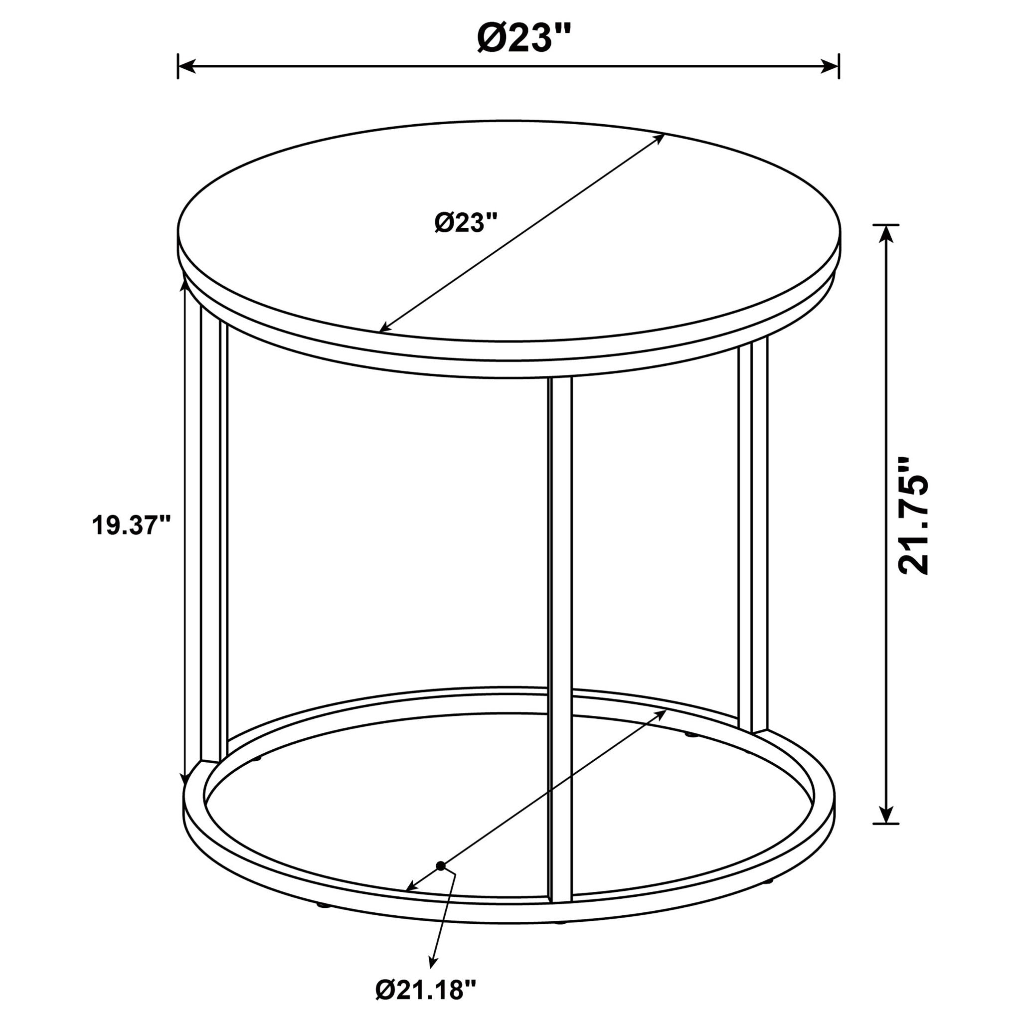 Arrize - Round Side End Table - Pine Wood