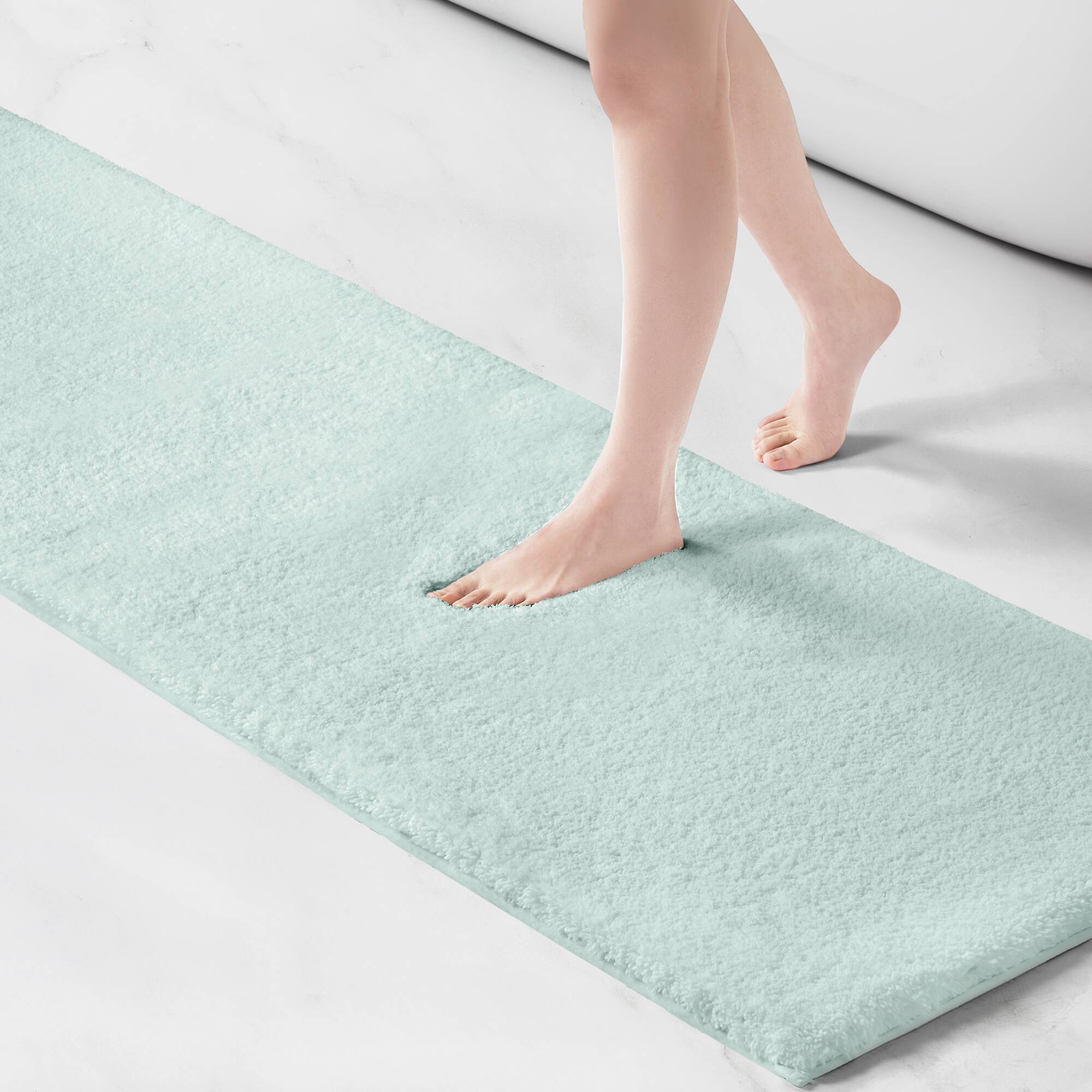 Marshmallow - 20" x 24" Contour Bath Rug - Seafoam