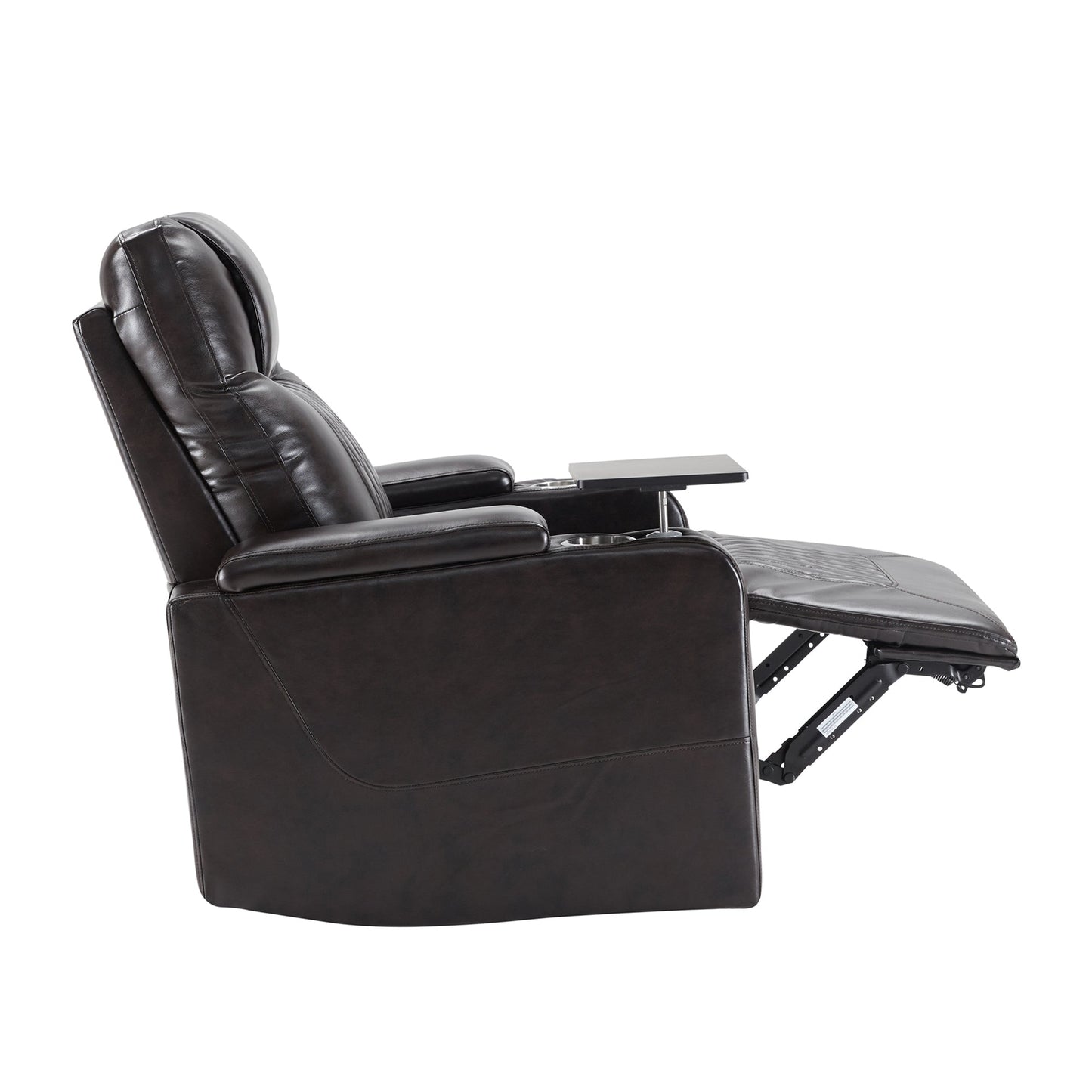 Power Motion Recliner with USB Charging Port and Hidden Arm Storage 2 Convenient Cup Holders Design and 360° Swivel Tray Table,Black(old sku: SG000630AAB)