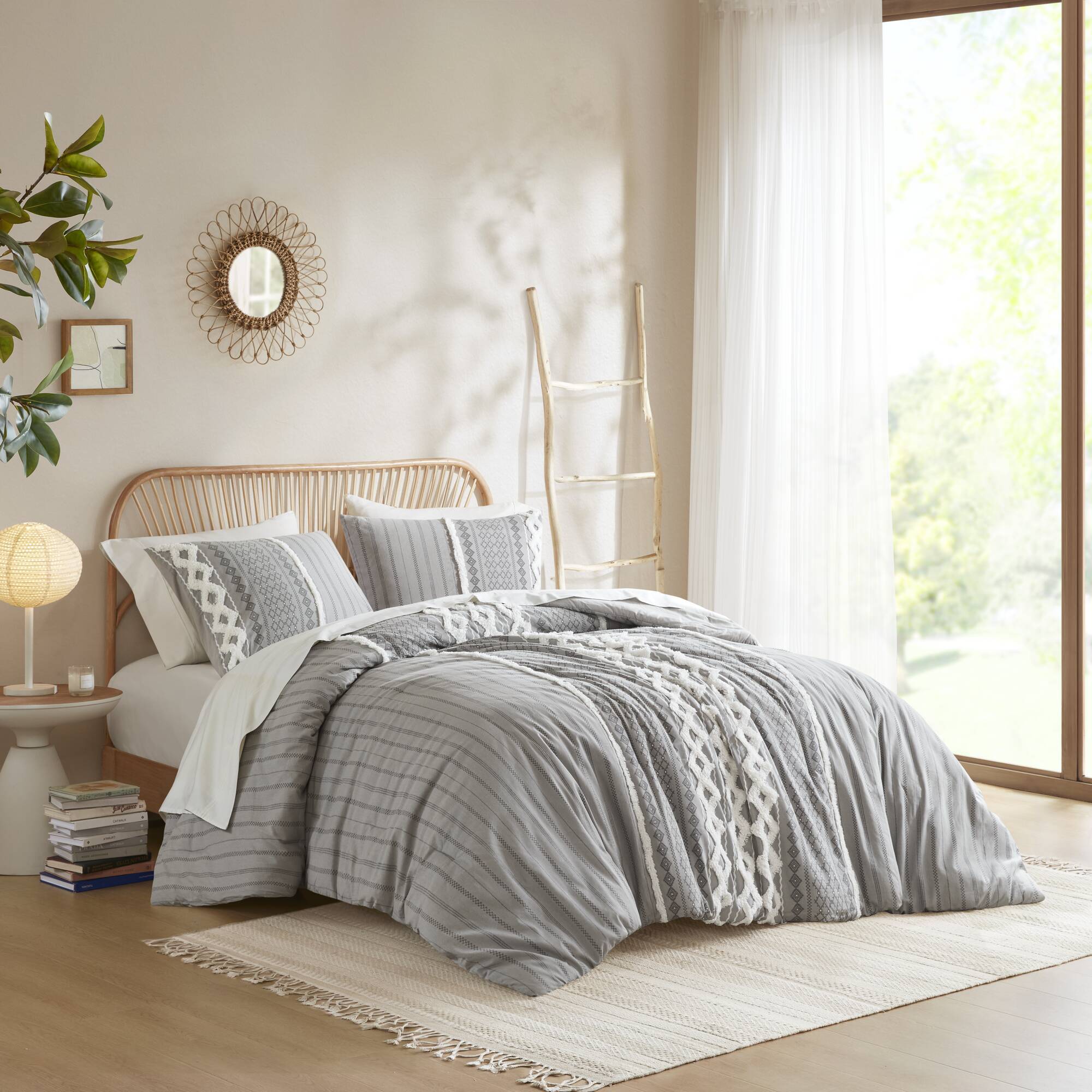 Imani - Printed Duvet Cover Set With - Gray