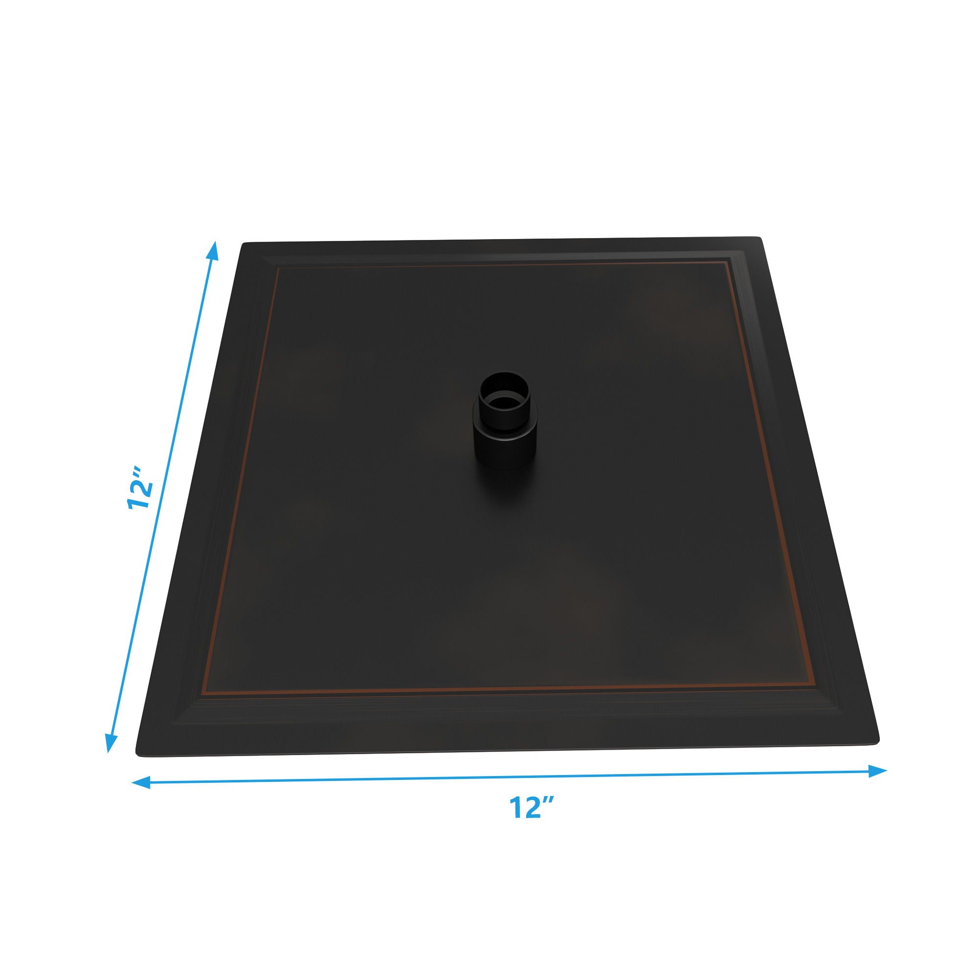 Luxury Rain Fixed Shower Head 12" Square Oil Rubbed Bronze Stainless Steel - Oil-Rubbed Bronze