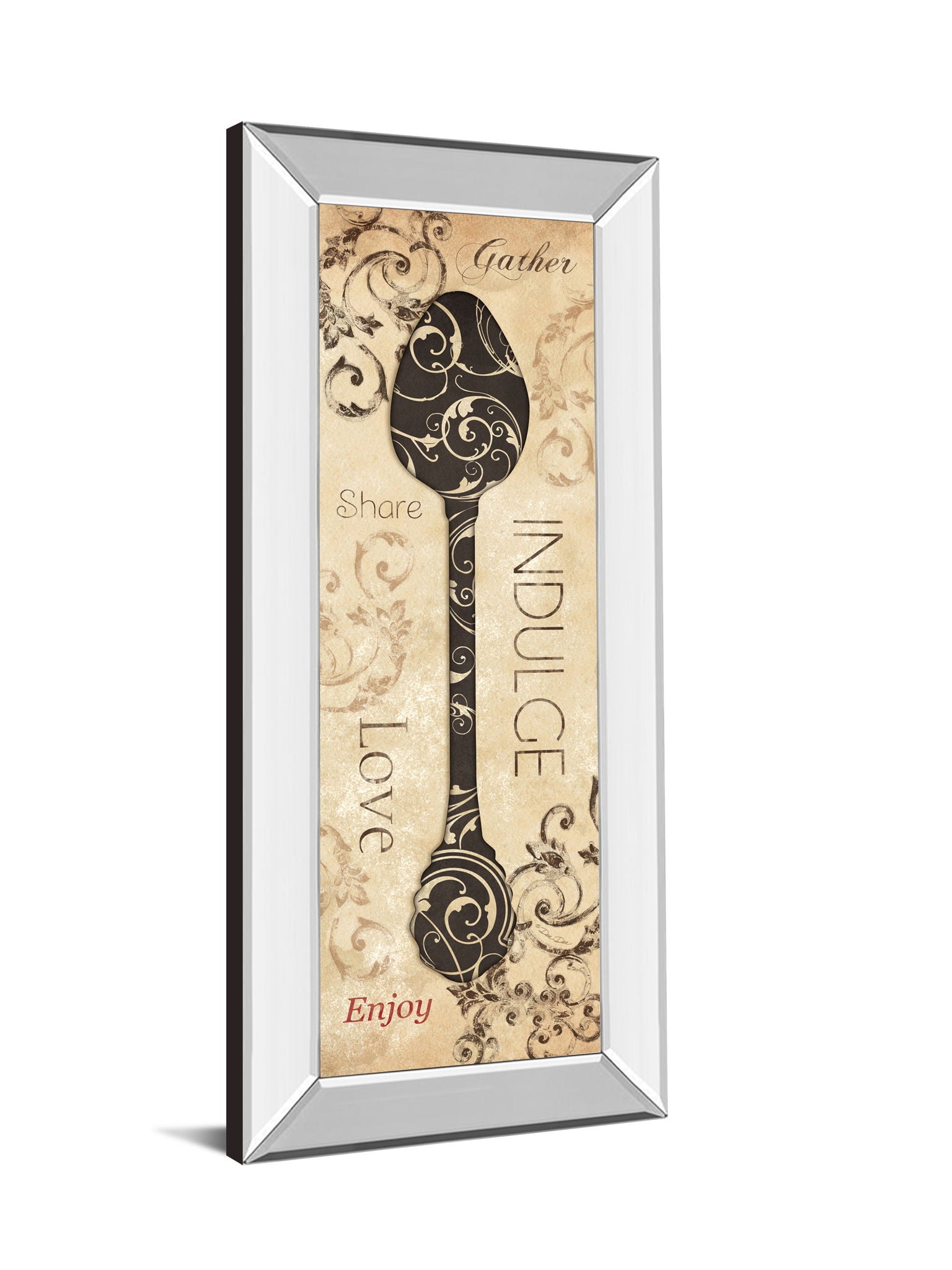 Indulge By Dee Dee - Mirror Framed Print Wall Art - Beige