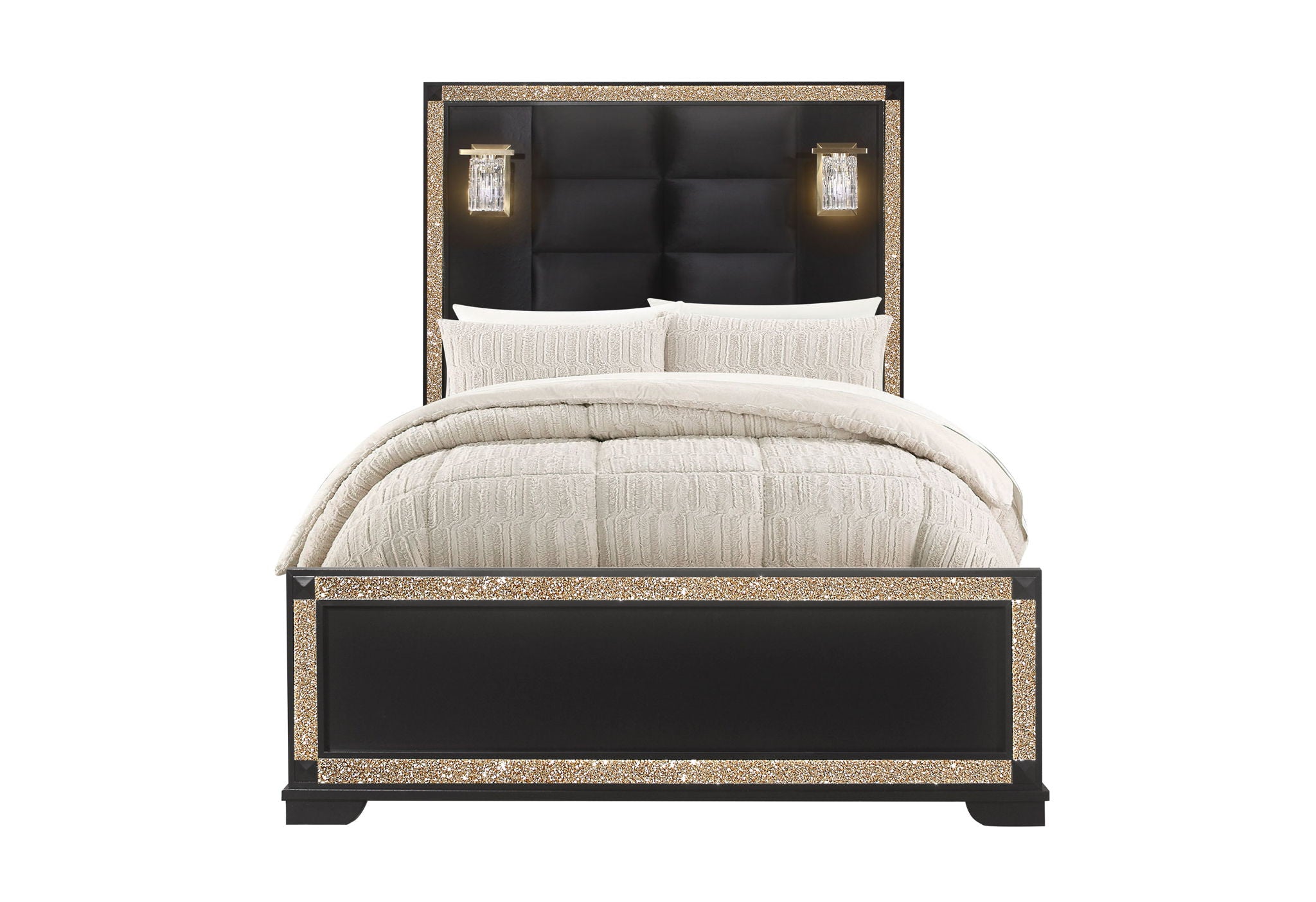 Blake - Full / Twin Bed Side Rails - Black / Gold