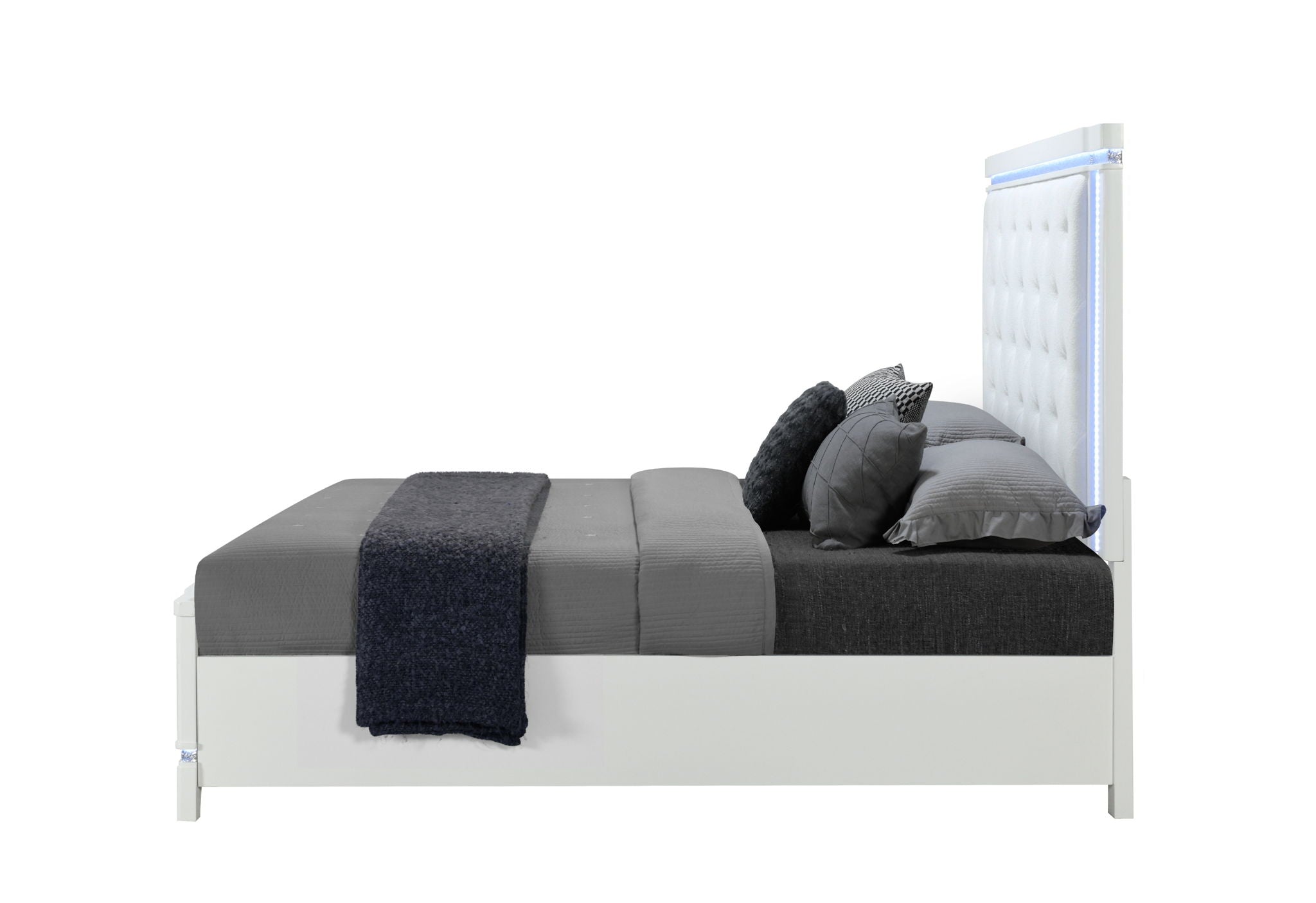 Alina - Full Bed Headboard With LED - White