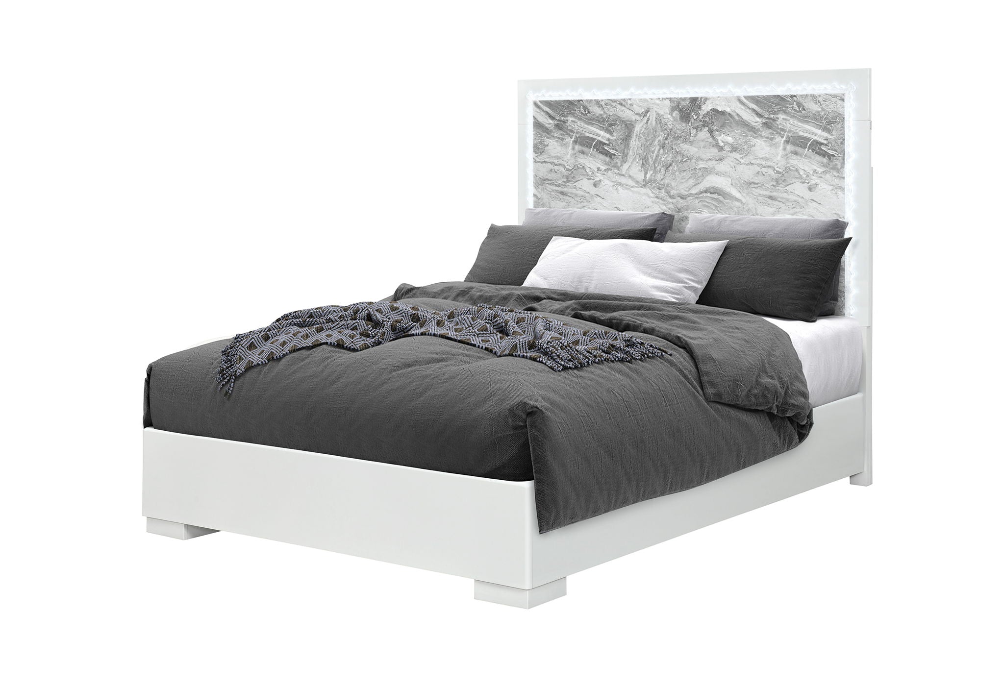 Naomi - Full Bed Headboard With LED - Silver