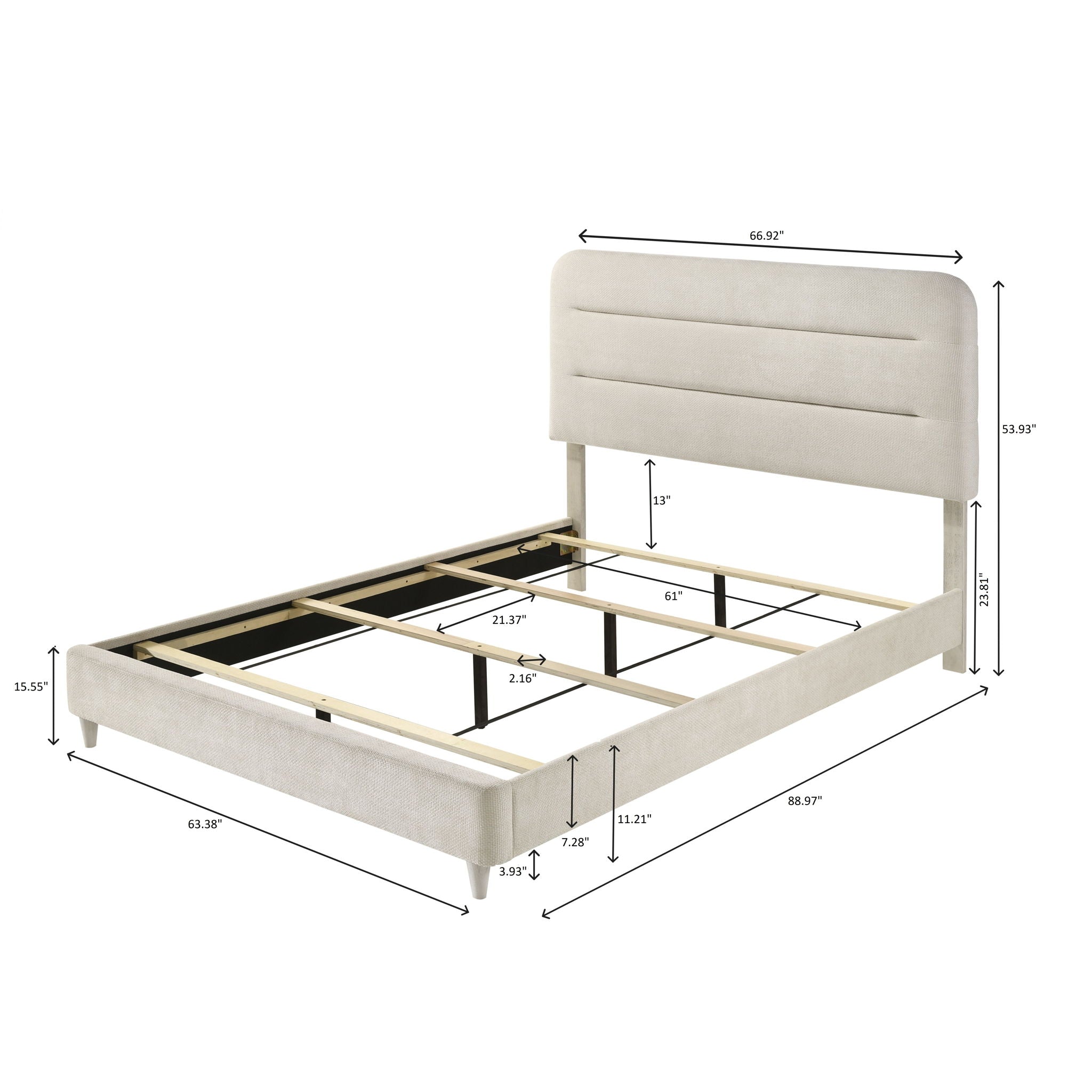 Upholstered Panel Bed, Sleek Lines