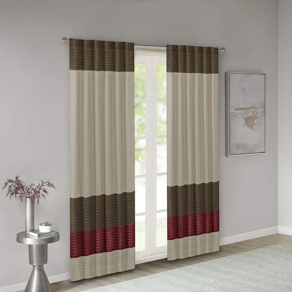 Amherst - Polyoni Pintuck Window Panel - Red