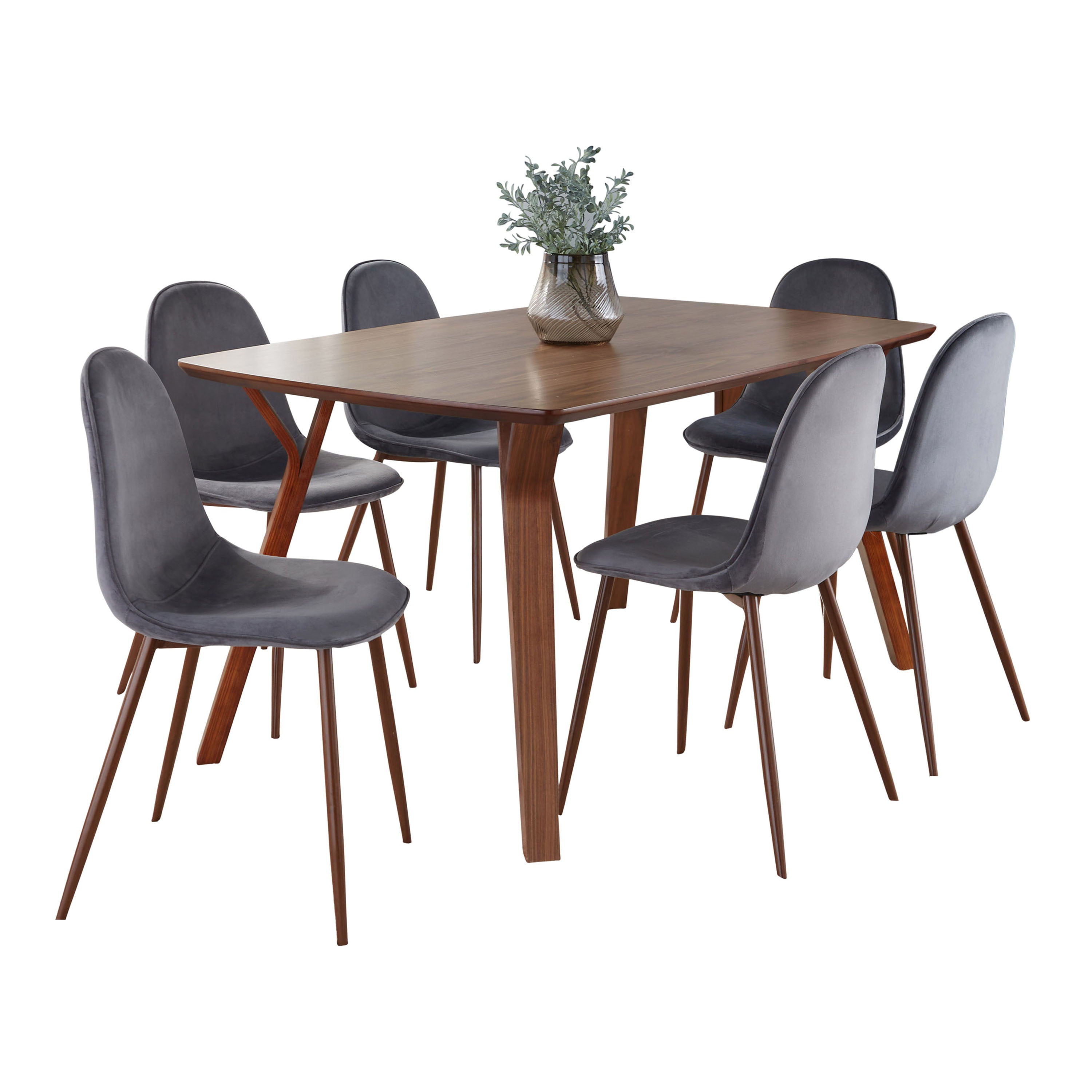 Folia Pebble - 7 Piece Mid Century Modern Dining Set