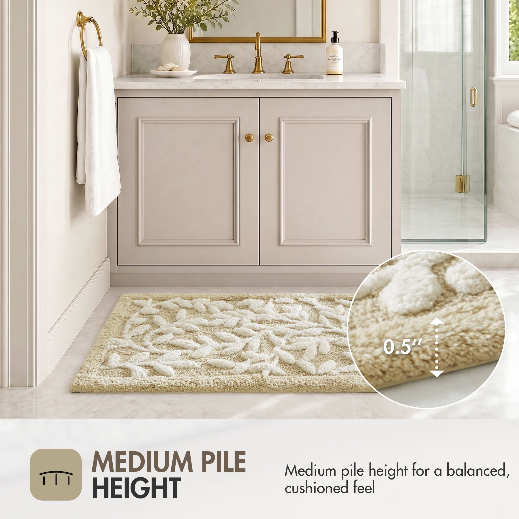 Serene - Cotton Tufted Bath Rug - Natural