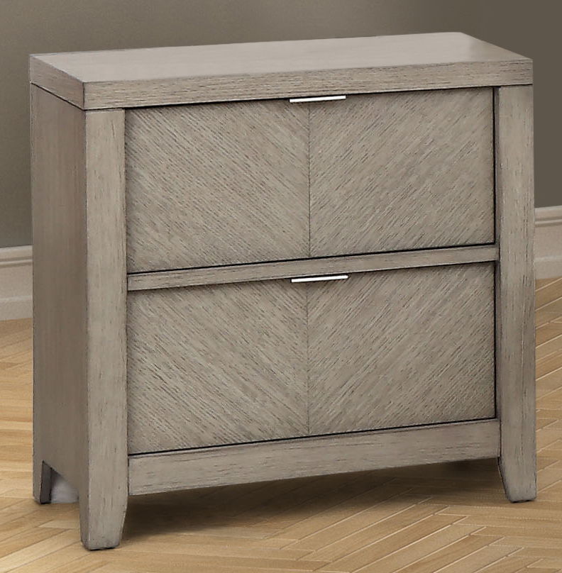 2 Drawer Nightstand - Light Gray