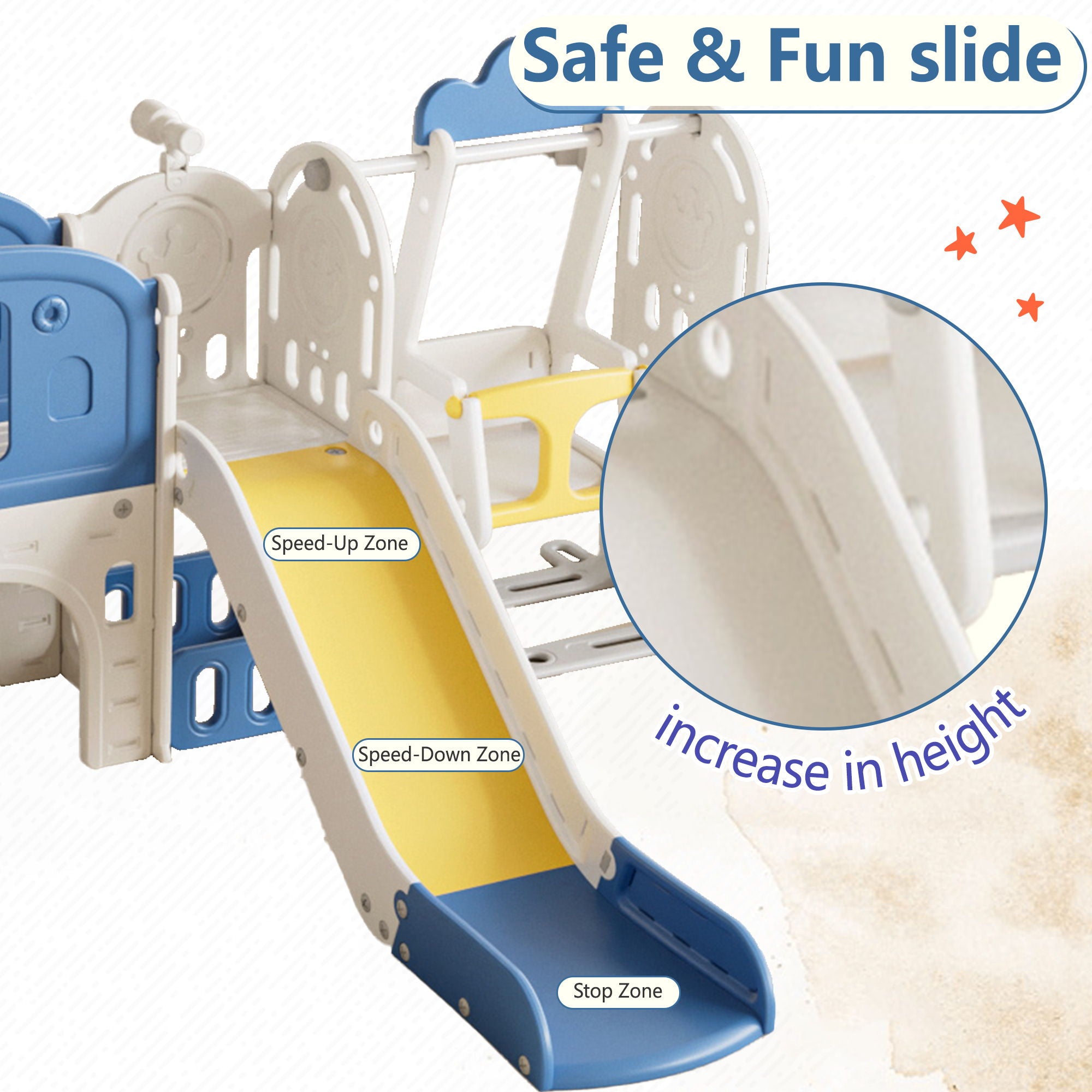 Toddler Slide Kids Playground With Basketball Hoop And Swing