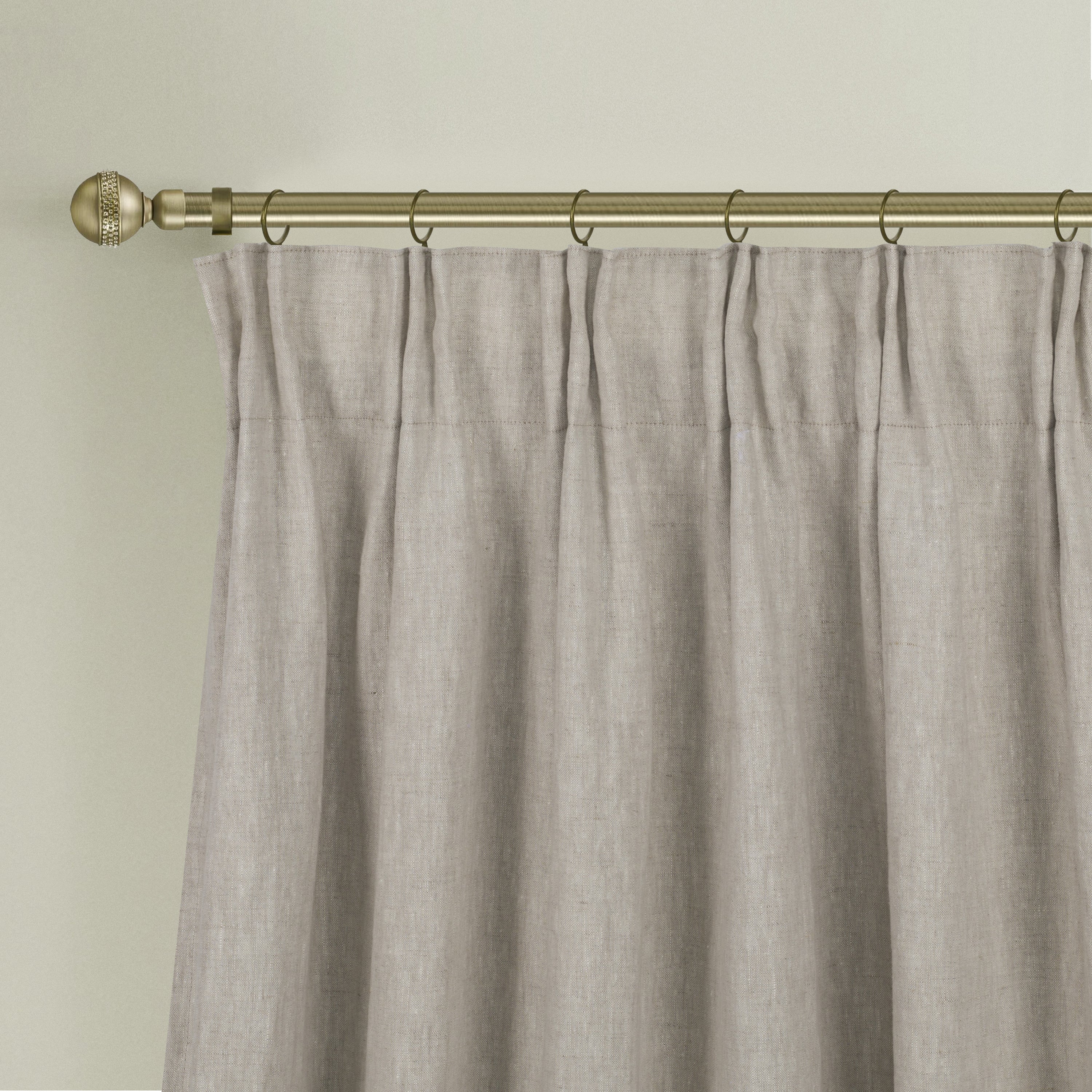 Newport Blackout Curtains for Bedroom, Linen Curtains for Living Room, Window Curtains, Room Darkening Curtains 96 Inches Long, Greige