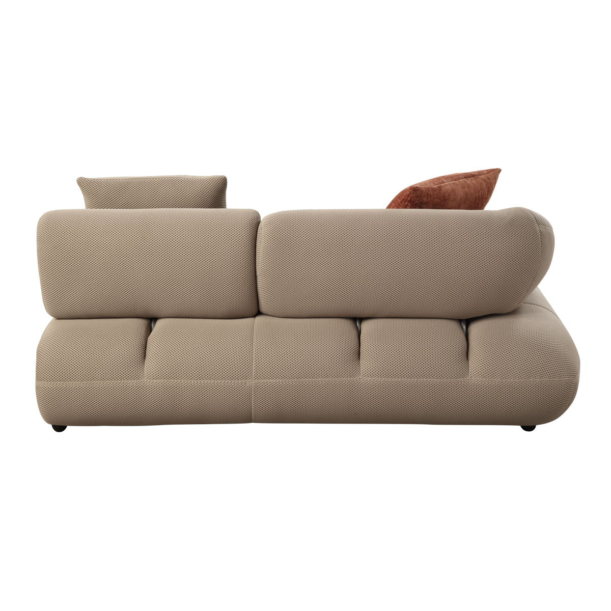 Carrick - Sandwich Mesh Sectional Sofa With An Ottoman - Beige